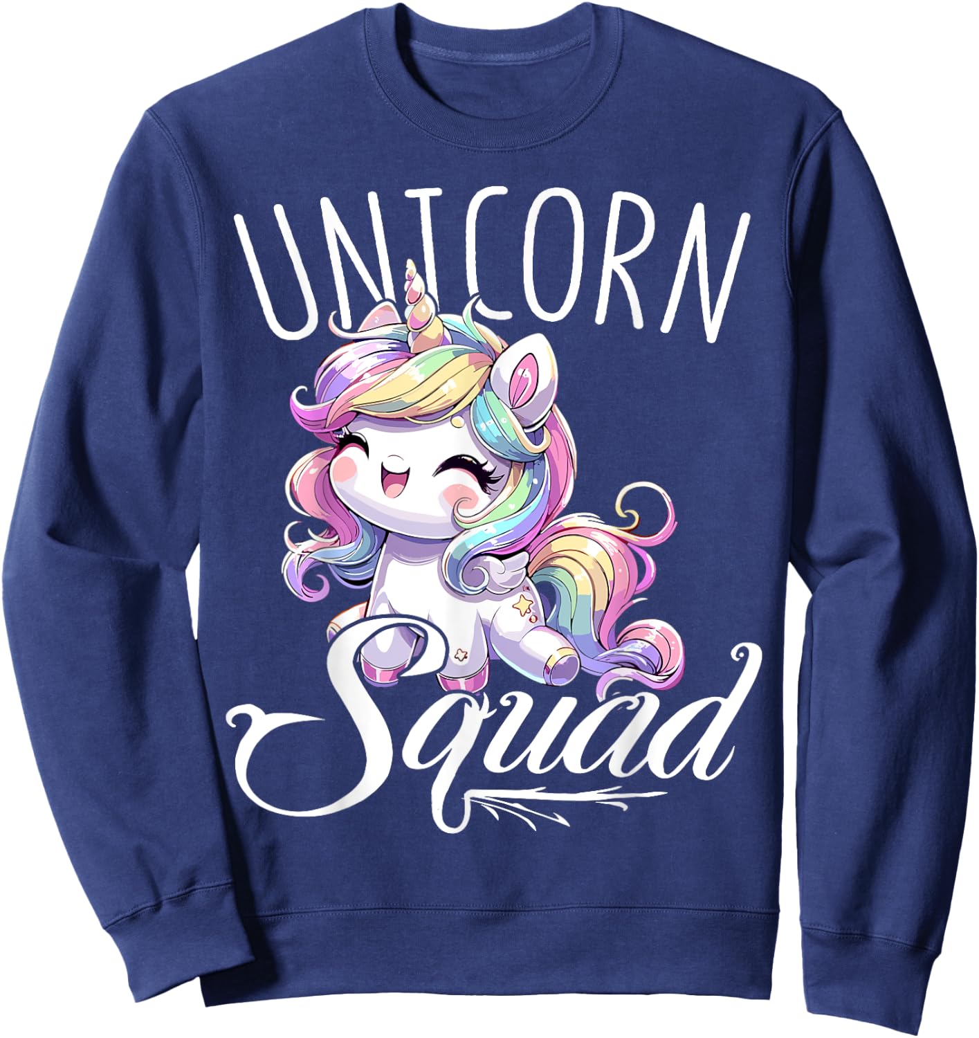 Unicorn Squad Birthday Party Cute Unicorn Sweatshirt - Sweatshirt | Navy