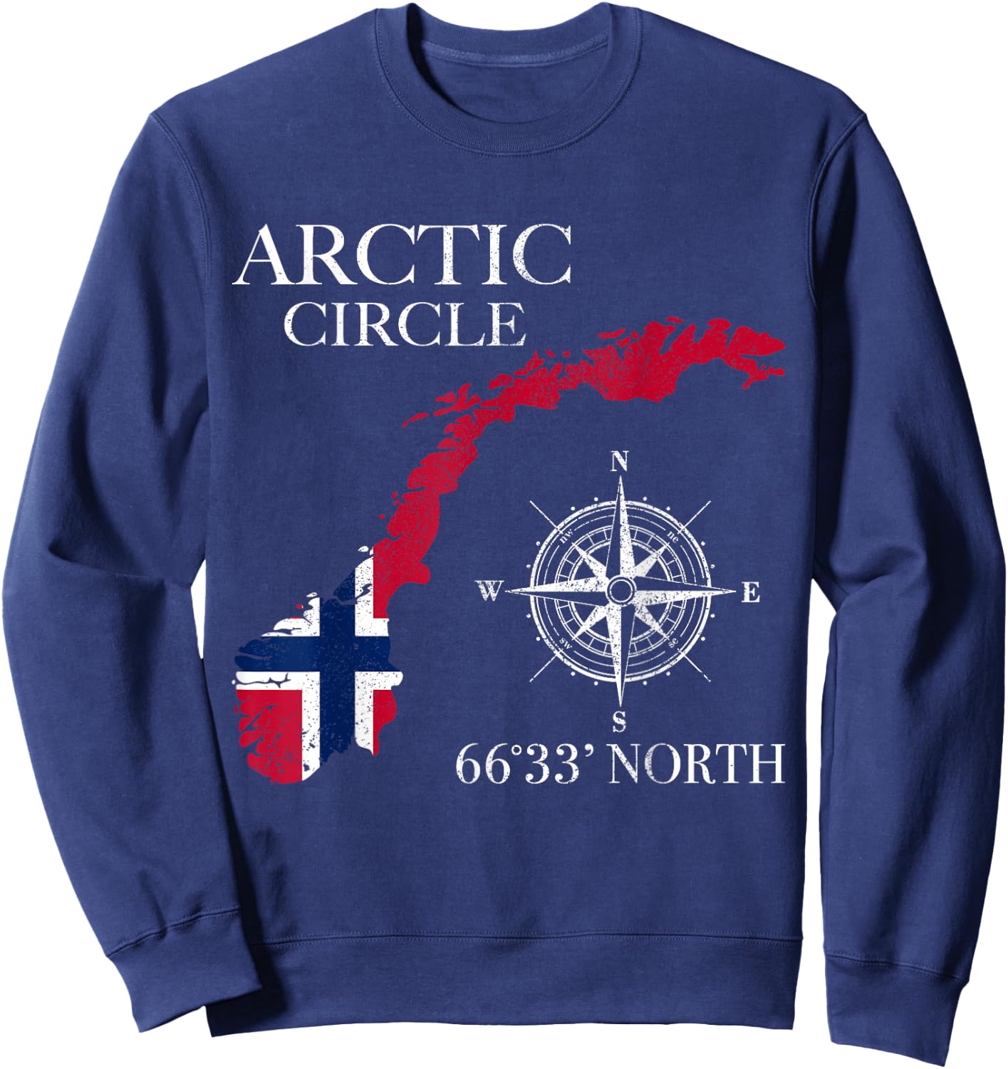Norway Arctic Circle Norwegian Flag Pride Souvenir Norge Sweatshirt - Sweatshirt | Navy