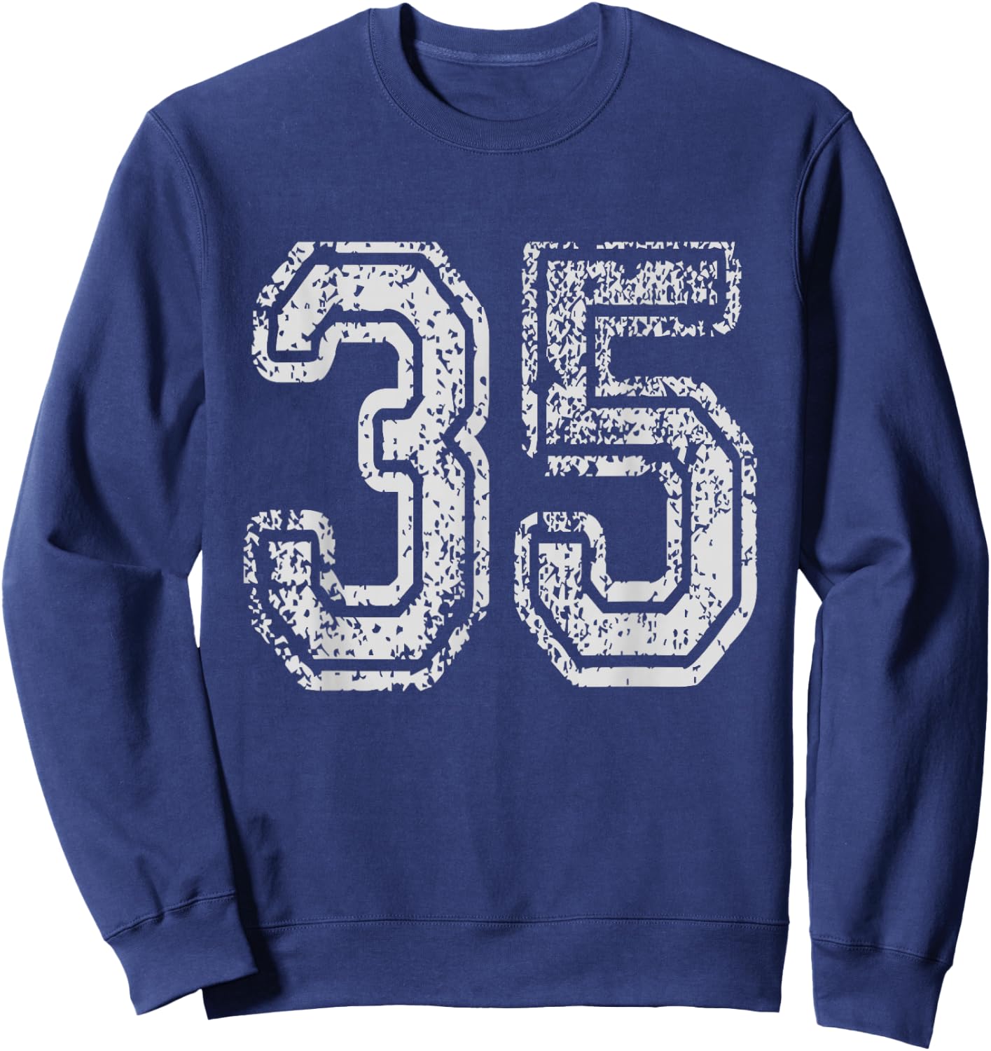 Team Jersey Uniforms Number 35 School Sports 35th Birthday Sweatshirt - Sweatshirt | Navy