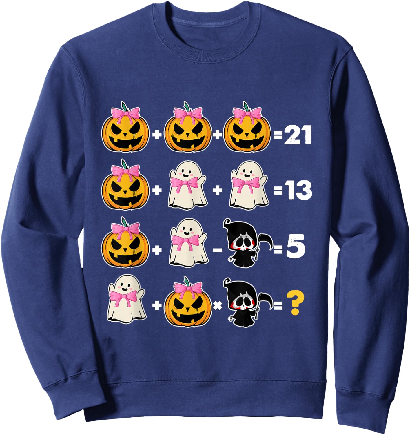 Halloween Math Teacher Men Women Order Of Operations Sweatshirt - Sweatshirt | Navy