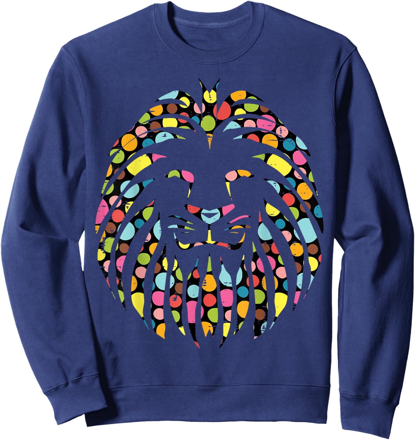 Dot Art Lion Face Polka Dots Men Women Kids Sweatshirt - Sweatshirt | Navy
