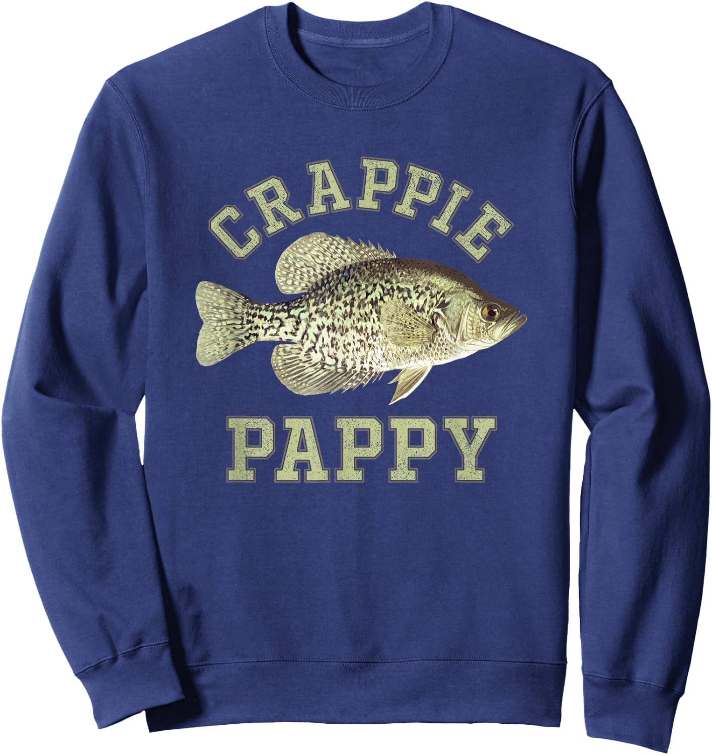 Funny Ice Fishing Crappie Pappy Sweatshirt - Sweatshirt | Navy