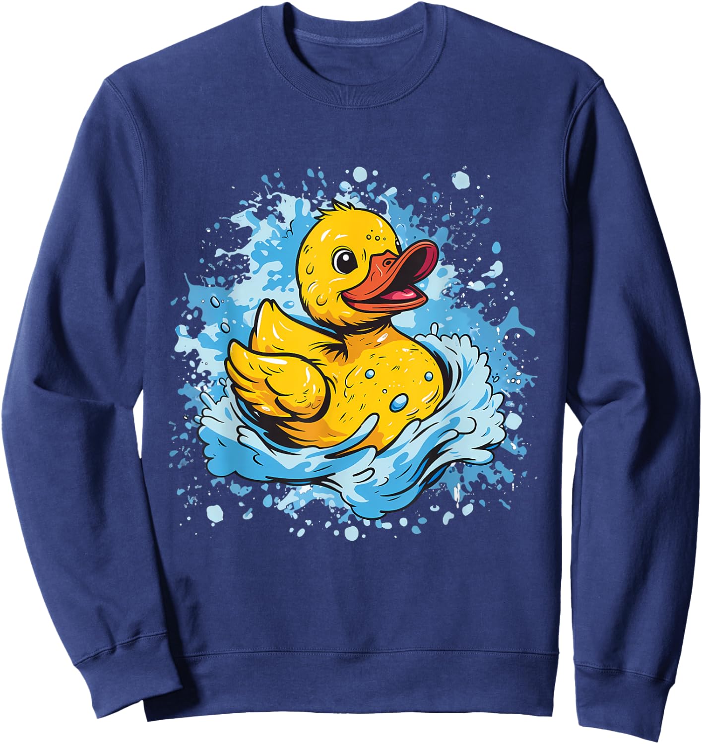 Rubber Duck Watercolor Swim Rubber Duckie Rubber Duckling Sweatshirt - Sweatshirt | Navy