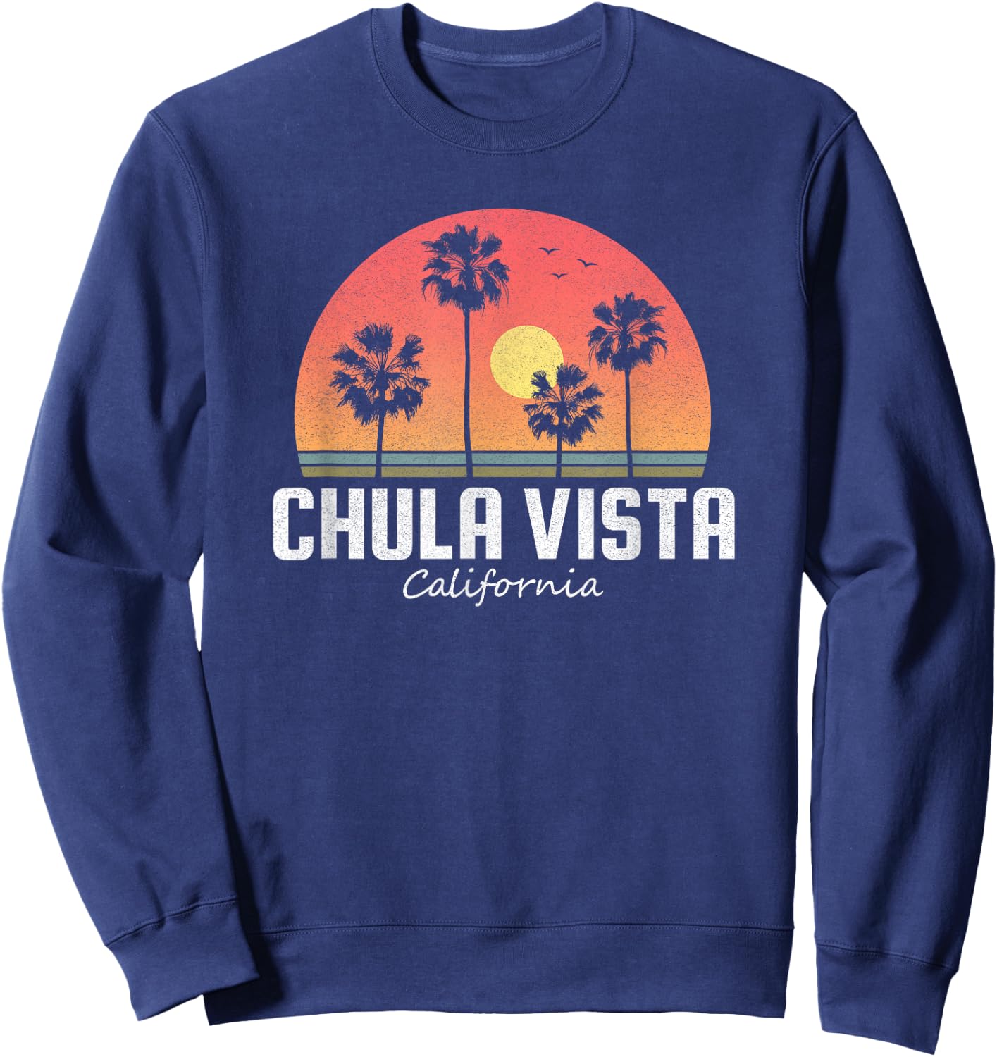 Chula Vista T Shirt Women Men Kids California Retro Sunset Sweatshirt - Sweatshirt | Navy