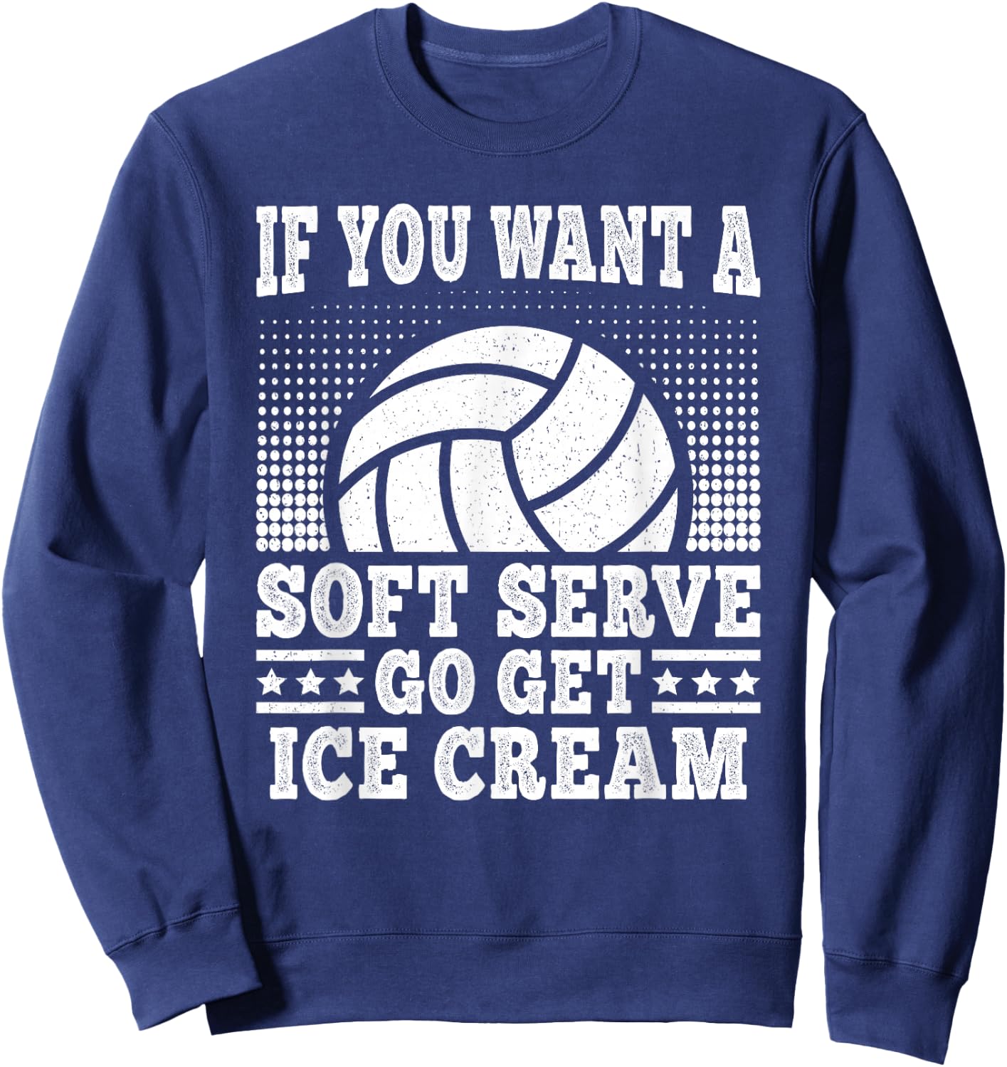 Soft Serve Ice Cream Funny Volleyball Player Men Women Kids Sweatshirt - Sweatshirt | Navy