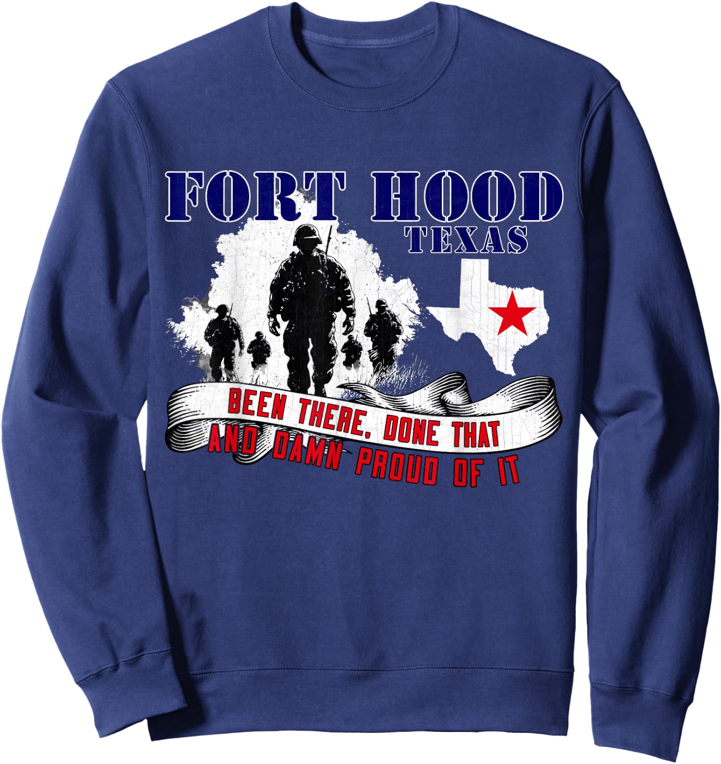 Fort Hood Texas US Military Base Veterans Day Sweatshirt - Sweatshirt | Navy