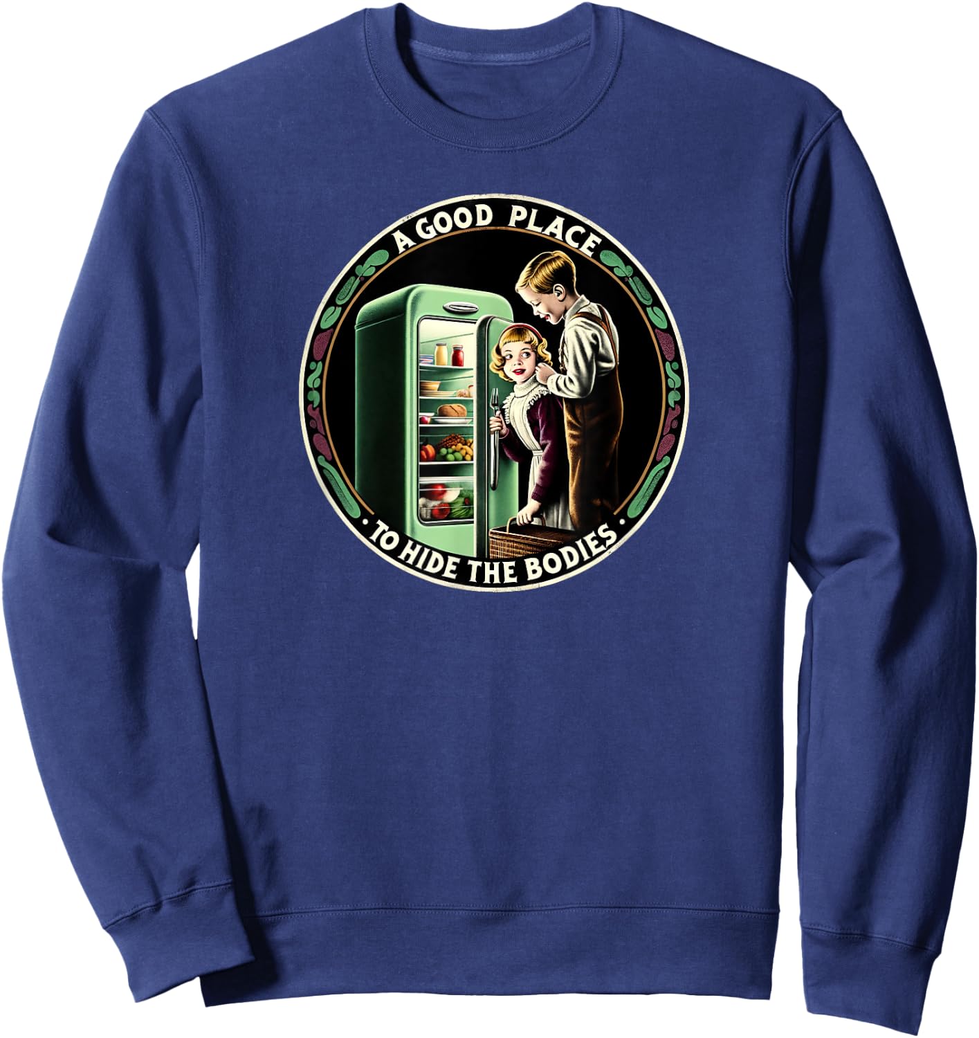 Vintage Horror Movie Sweatshirt - Sweatshirt | Navy