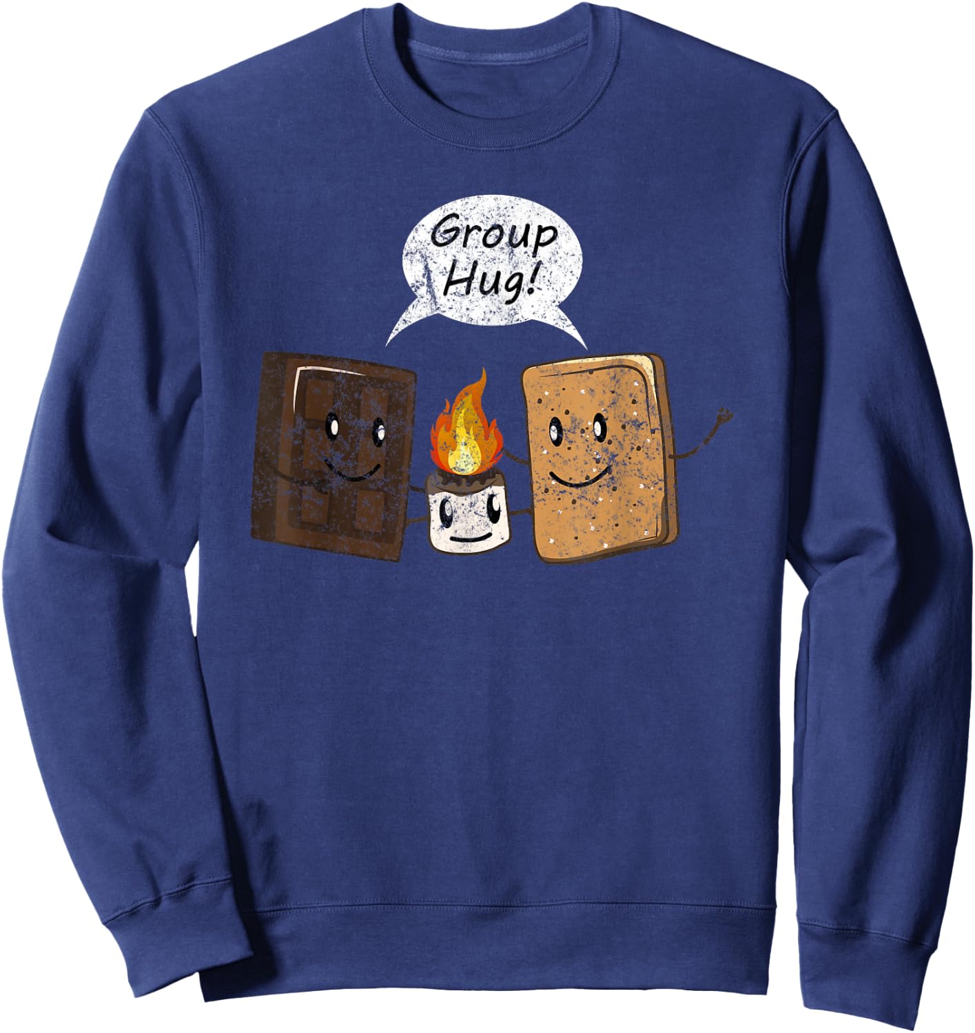 Group Hug Smores Cute Camping Chocolate Lover Camper Sweatshirt - Sweatshirt | Navy