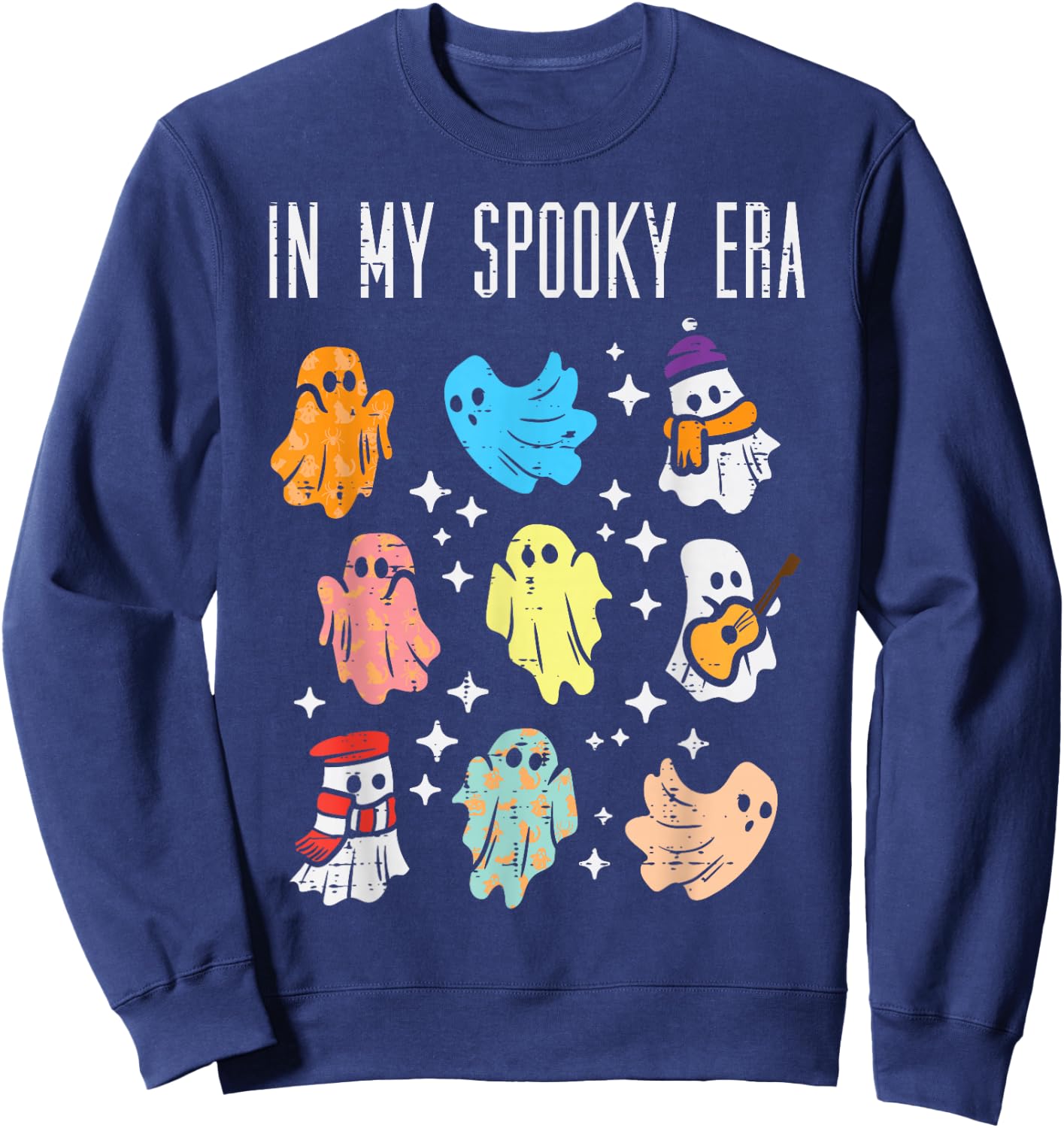 Halloween Ghosts In My Spooky Era Fun Costume Women Men Kids Sweatshirt - Sweatshirt | Navy