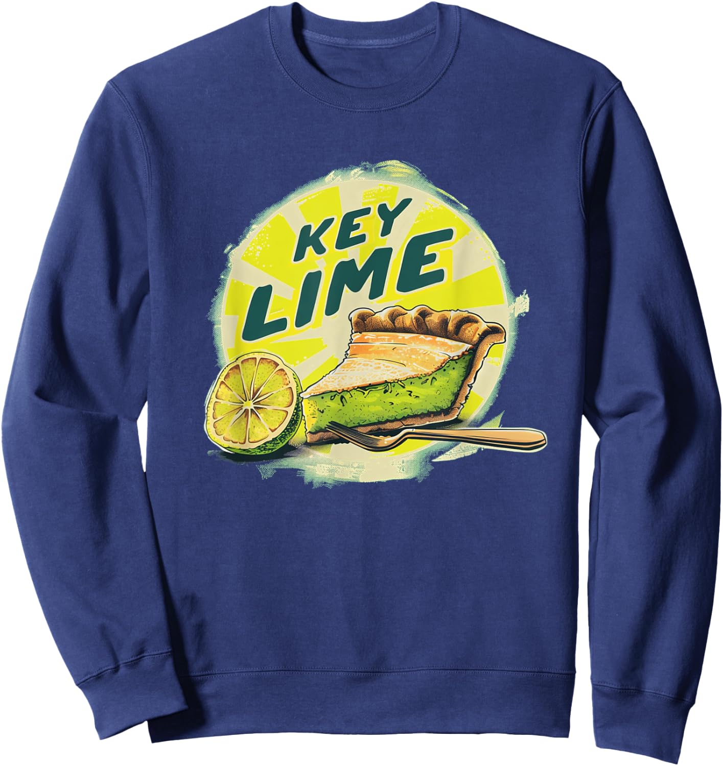 Pretty Presentation of Key Lime Pie for Dessert Enthusiasts Sweatshirt - Sweatshirt | Navy