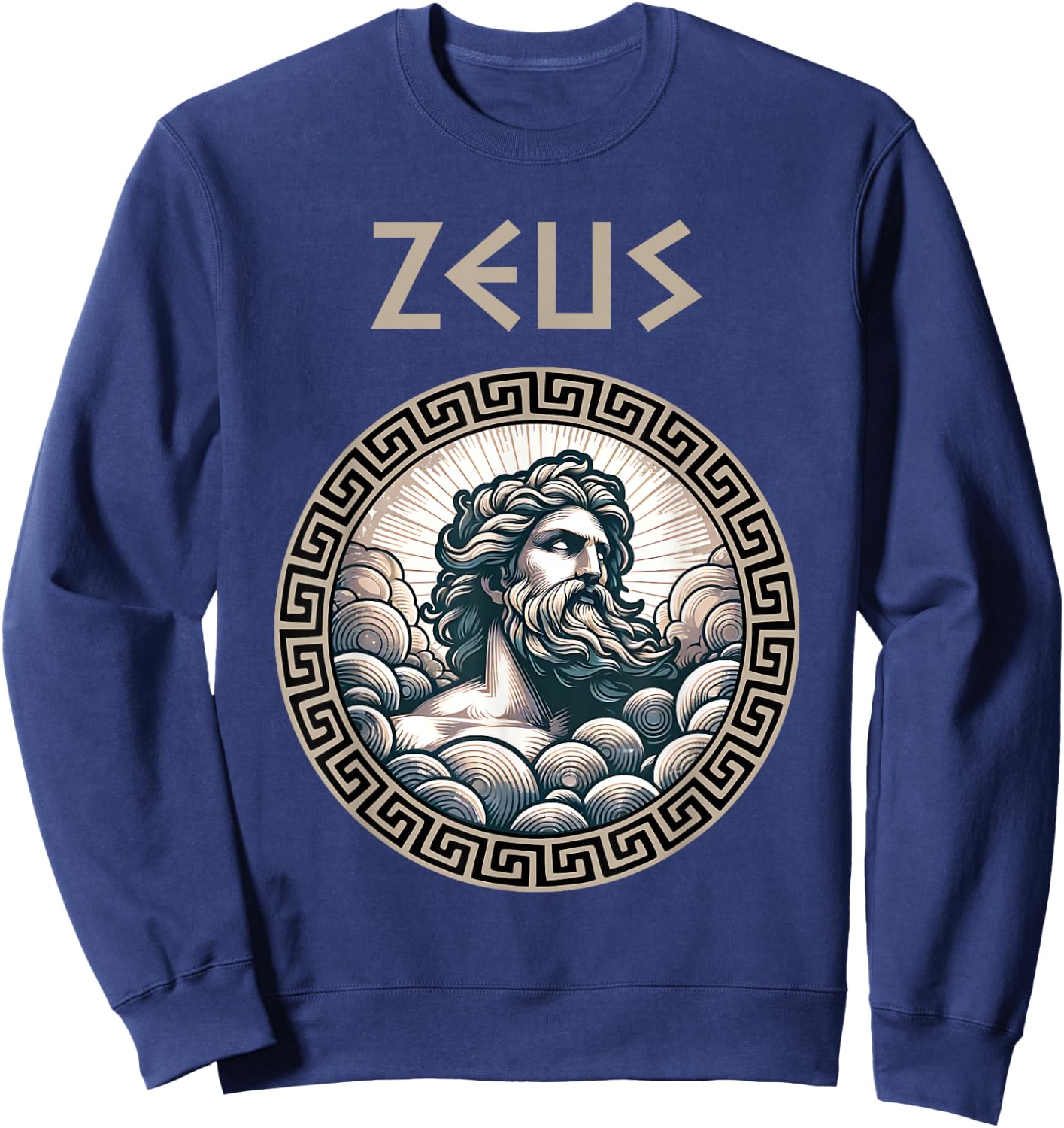Zeus Greek God King of the Skies Sweatshirt - Sweatshirt | Navy