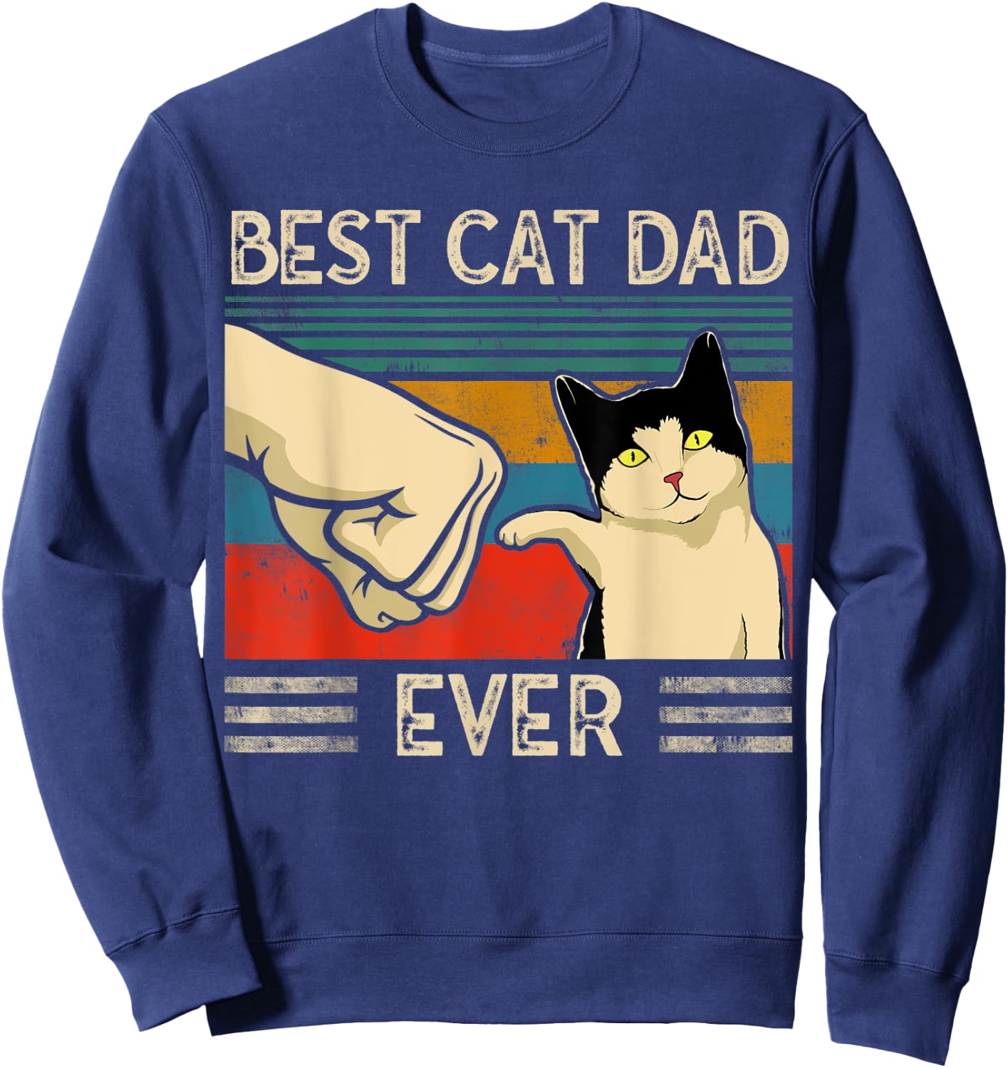 Best Cat Dad Ever Cat Dad Sweatshirt - Sweatshirt | Navy