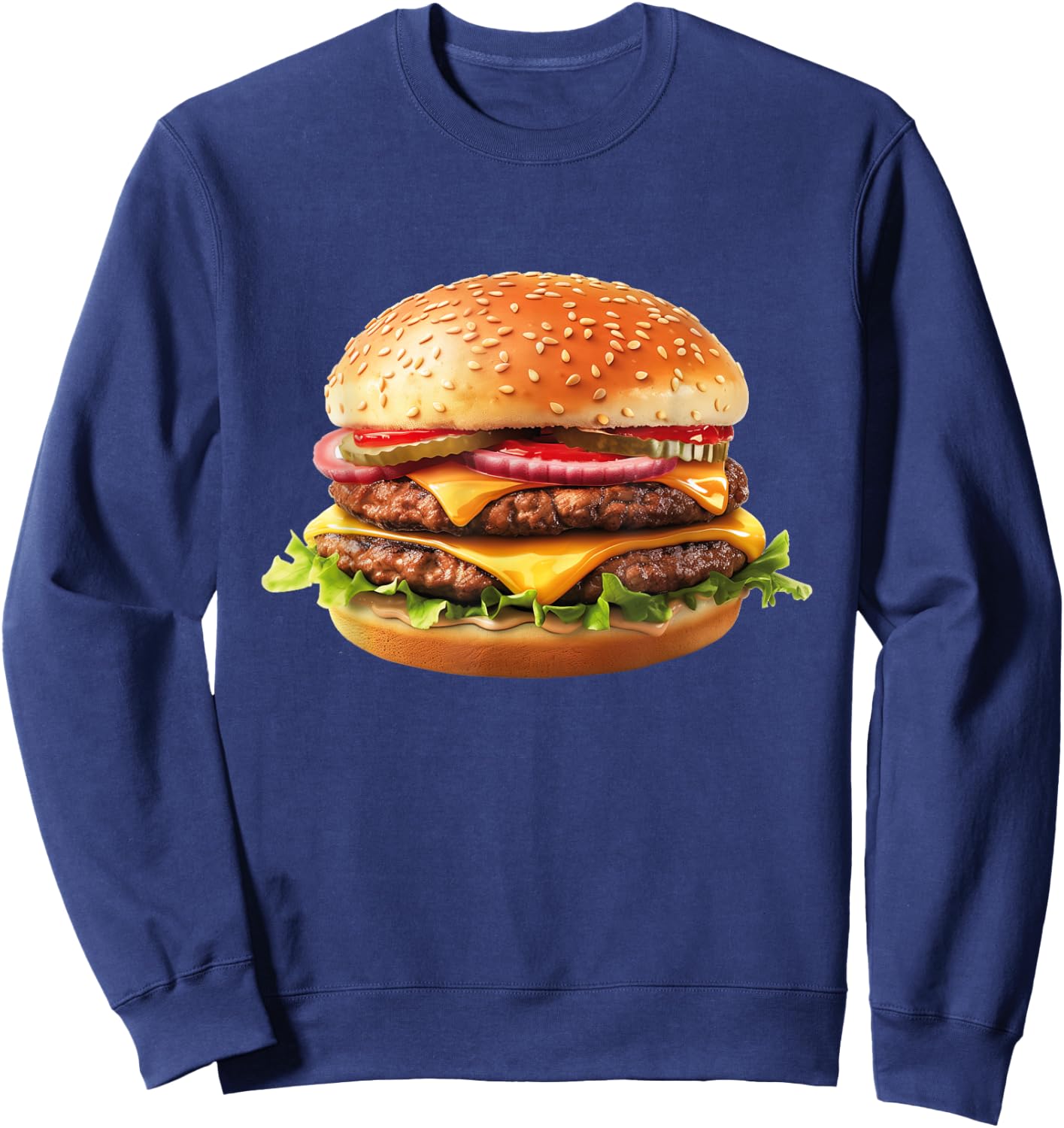 Hamburger Cheese BBQ Lovers Sweatshirt - Sweatshirt | Navy