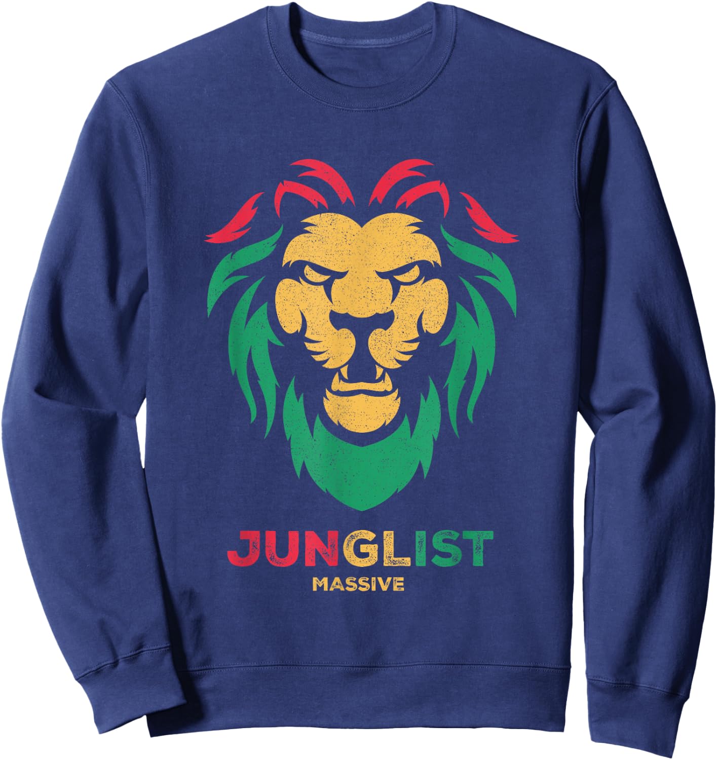 Junglist Massive, Drum & Bass, Jungle, DnB Music, Lion Head Sweatshirt - Sweatshirt | Navy