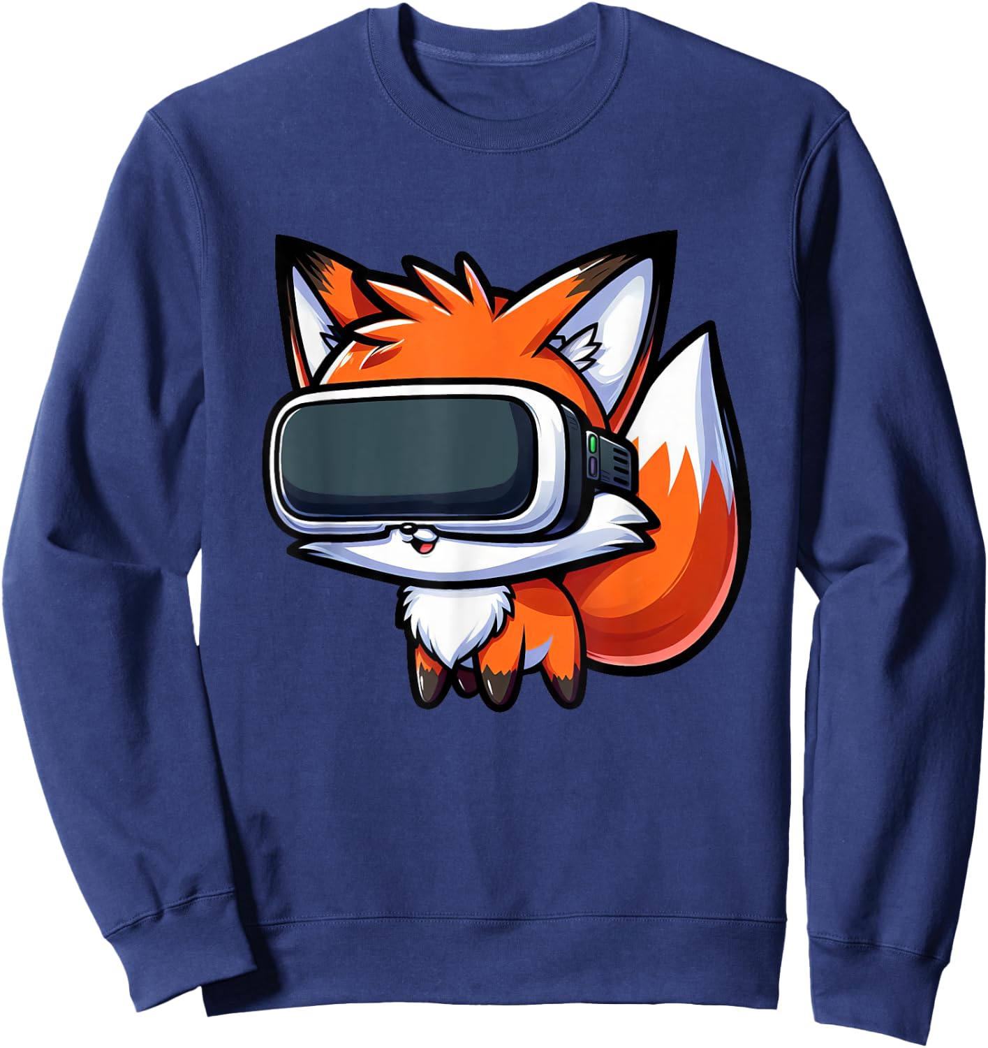 Cute Fox VR Virtual Reality Gamer Sweatshirt - Sweatshirt | Navy