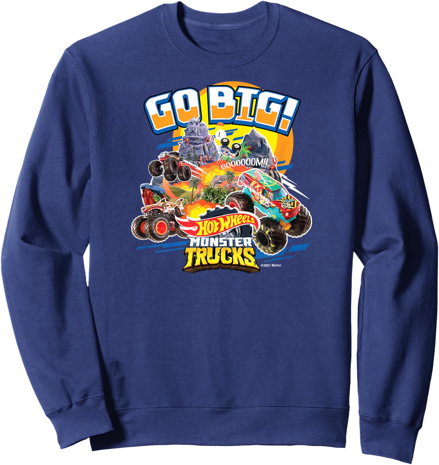 Hot Wheels - Monster Trucks Go Big Sweatshirt - Sweatshirt | Navy