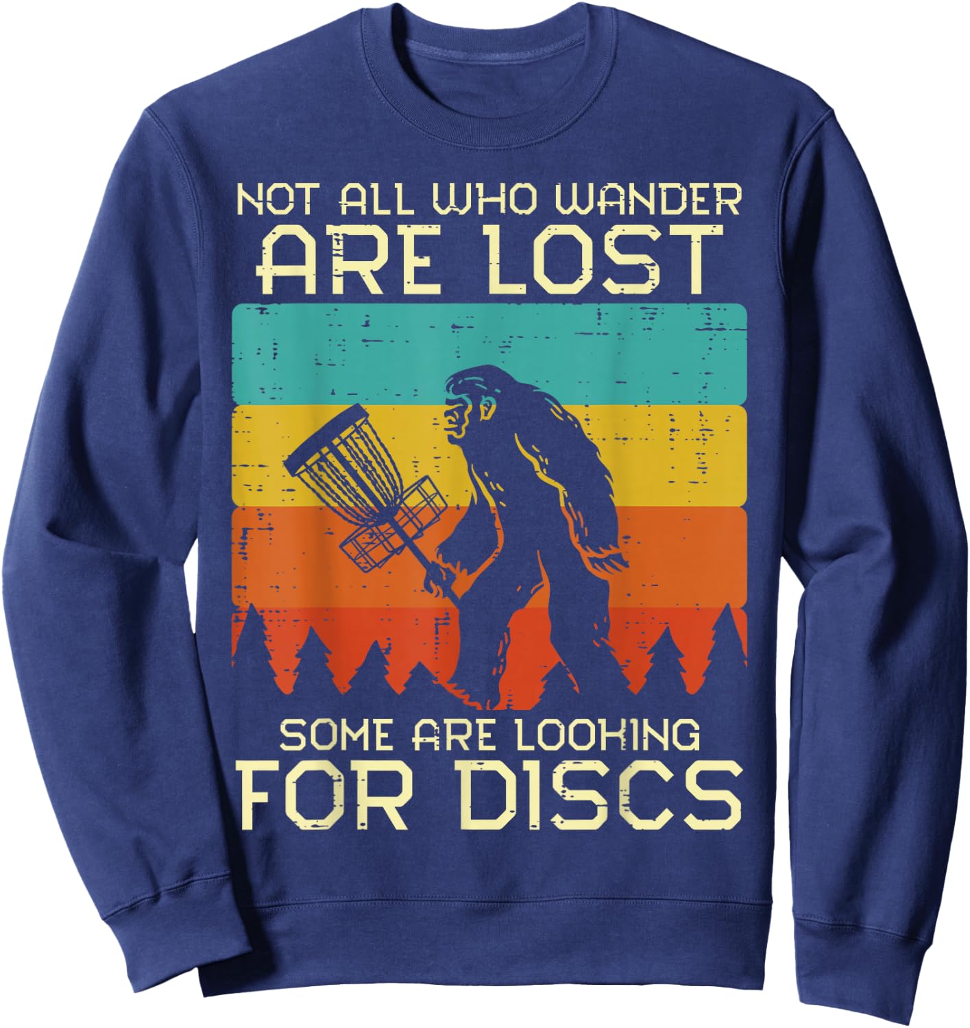 Disc Golf Bigfoot Sasquatch Frisbee Frolf Men Women Kids Sweatshirt - Sweatshirt | Navy