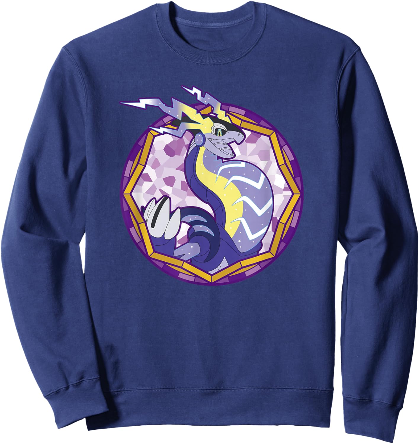 Pokémon Miraidon Legendary Paradox Violet Geometric Portrait Sweatshirt - Sweatshirt | Navy