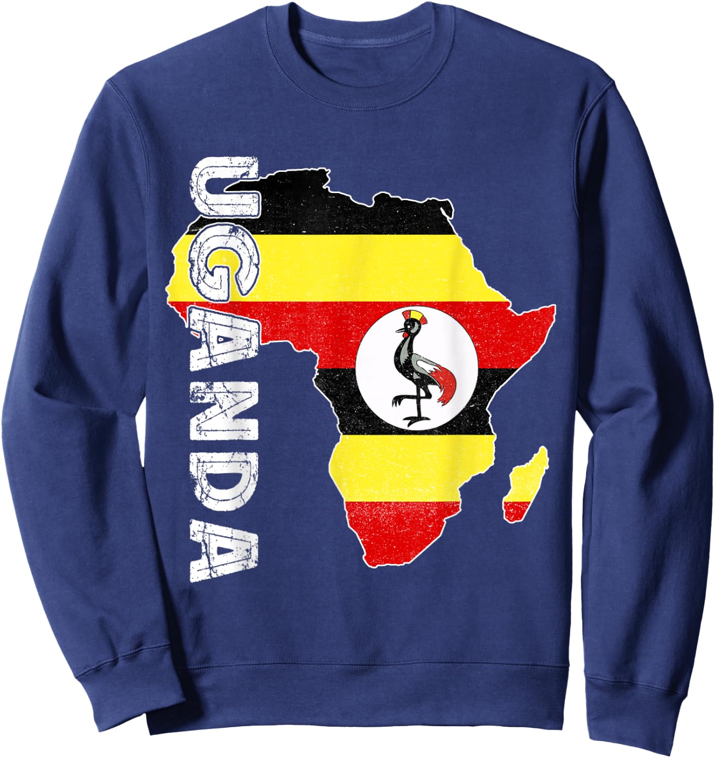 Uganda Map Ugandan Pride Ugandan Flag Africa Ugandan Roots Sweatshirt - Sweatshirt | Navy