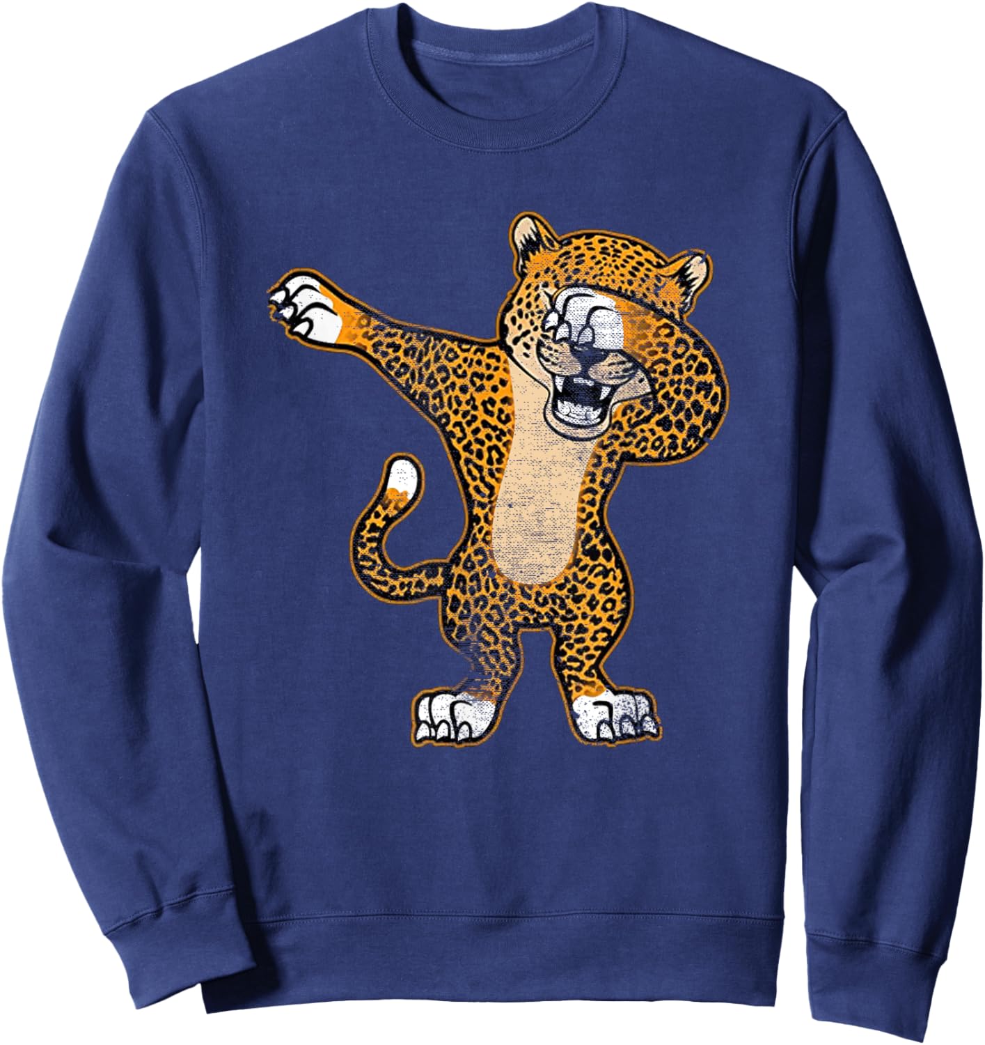 Dabbing Cheetah Cute Big Cat Lover Funny Cheetah Animal Sweatshirt - Sweatshirt | Navy