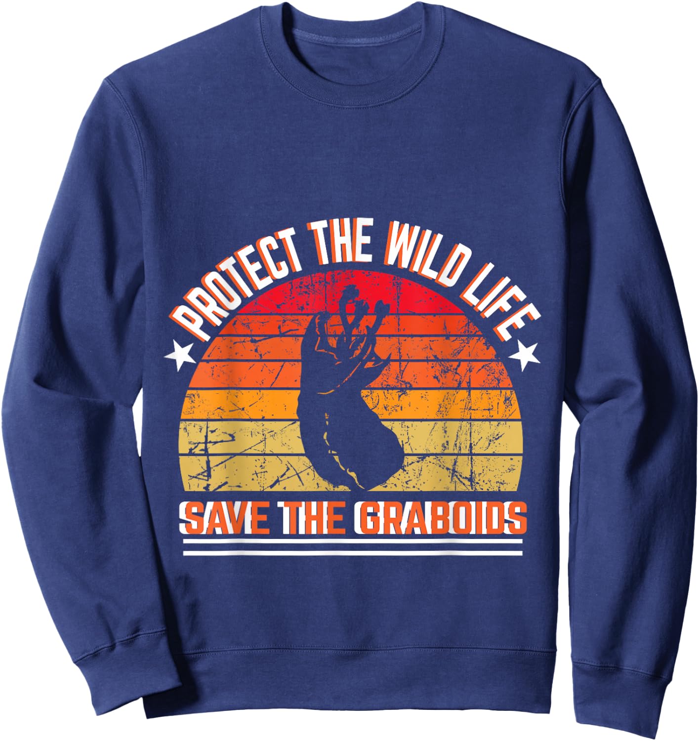 Save the Graboids Protect the willdlife vintage design Sweatshirt - Sweatshirt | Navy