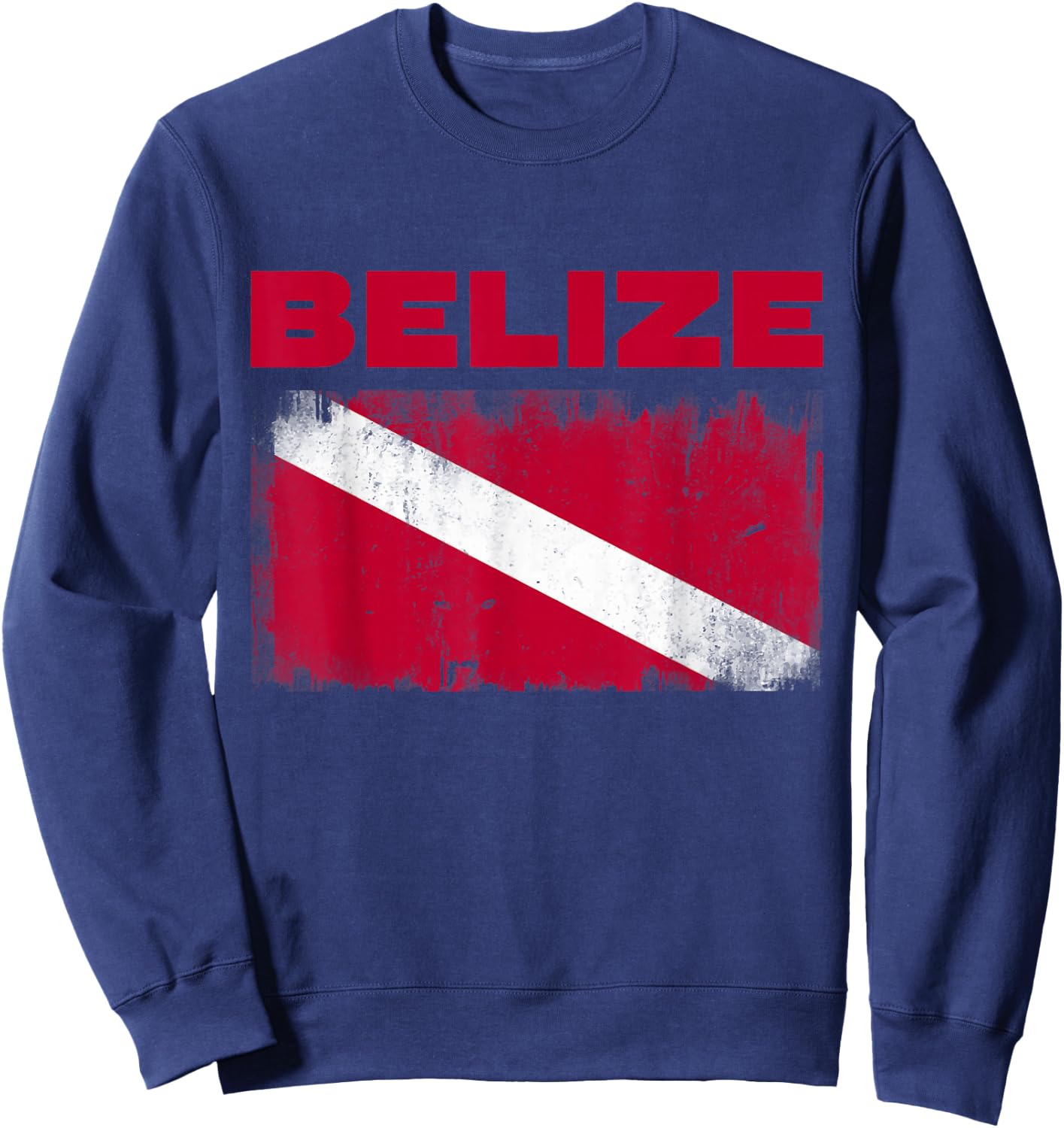 Belize Dive Flag Diving Scuba Diver Souvenir Sweatshirt - Sweatshirt | Navy
