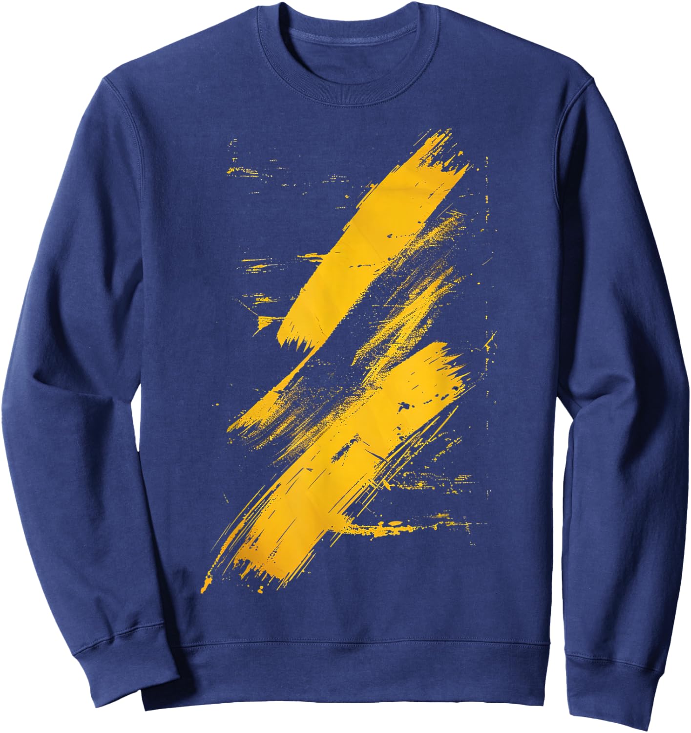Yellow and Black Brushstrokes Graphic Sweatshirt - Sweatshirt | Navy