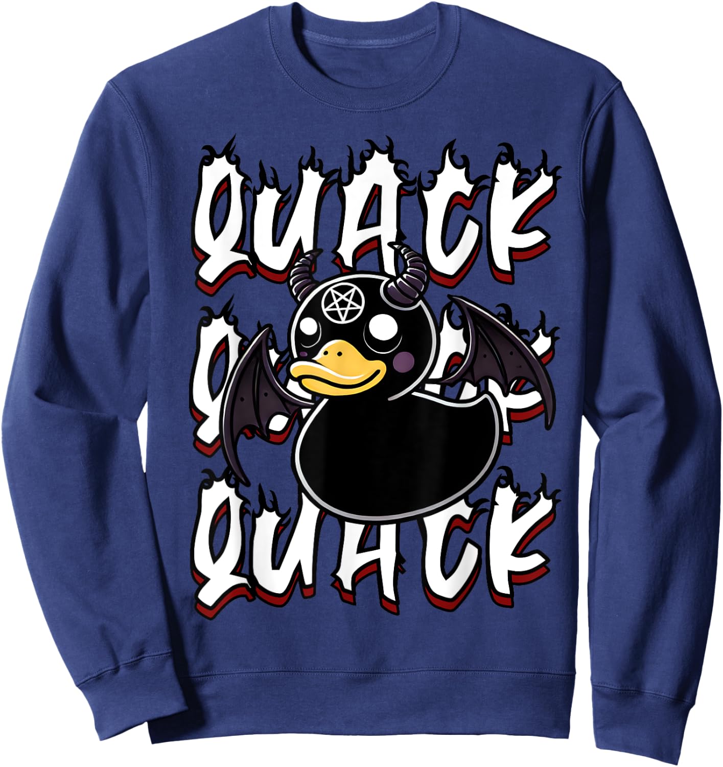 Goth Rubber Ducky Funny Gothic Black Aesthetic Duck Quack Sweatshirt - Sweatshirt | Navy