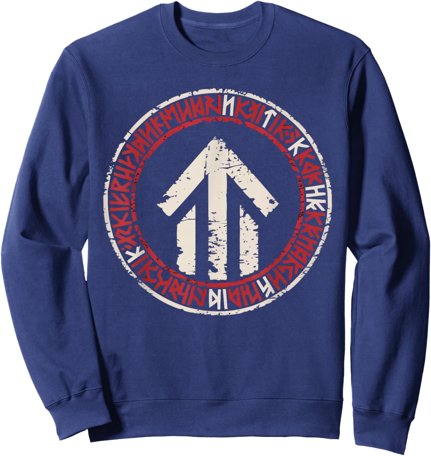 Norse Runes Valhalla Scandinavian Pride Norsemen Viking Sweatshirt - Sweatshirt | Navy