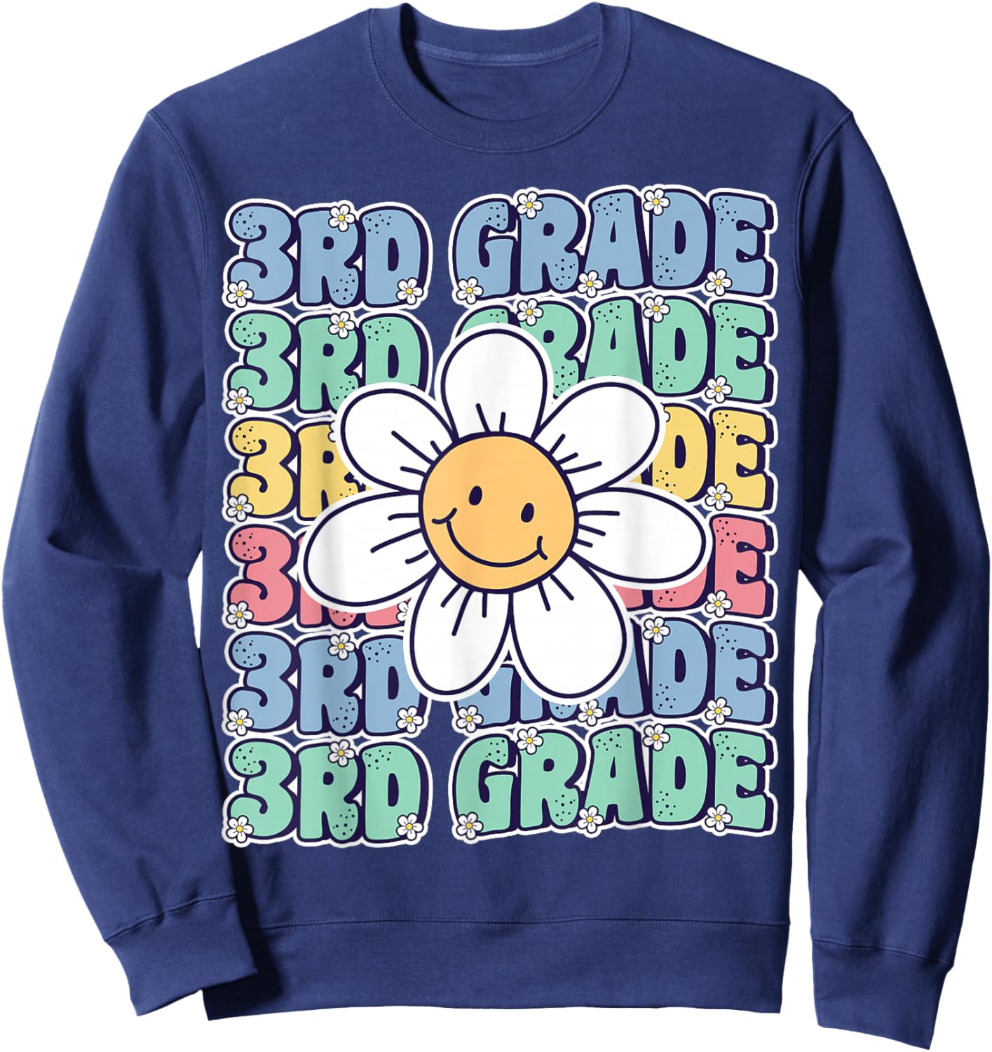 Groovy 3rd Grade Back to School First Day of Third Grade Sweatshirt - Sweatshirt | Navy