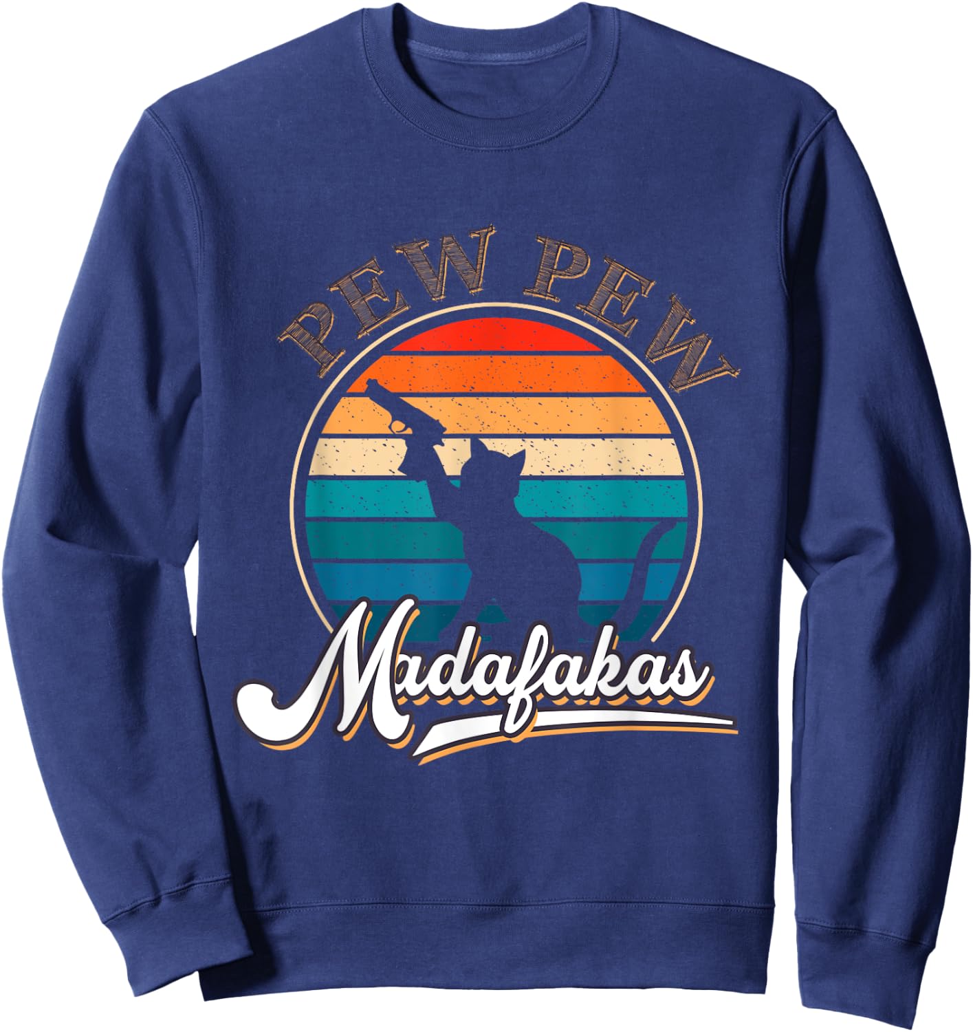 Vintage PewPew Mada-fakas Crazy Pew Cat Women Sweatshirt - Sweatshirt | Navy