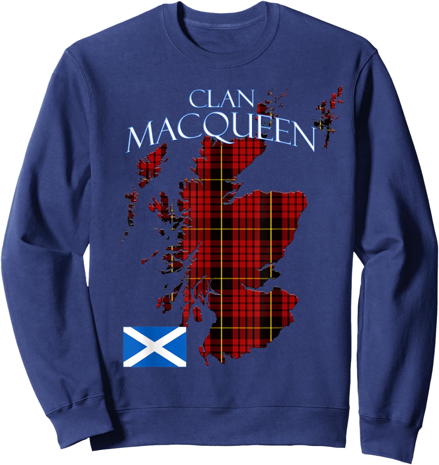 MacQueen Scottish Clan Tartan Scotland Sweatshirt - Sweatshirt | Navy
