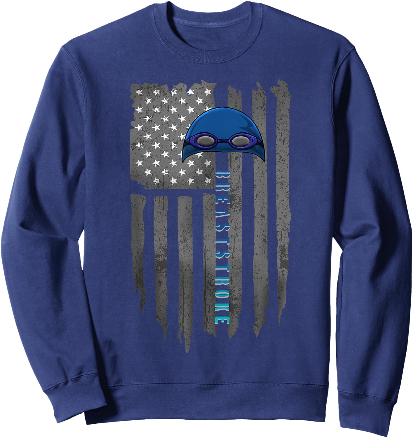Swimming Breaststroke Swimmer Funny Goggles Cap Lover Girl Sweatshirt - Sweatshirt | Navy