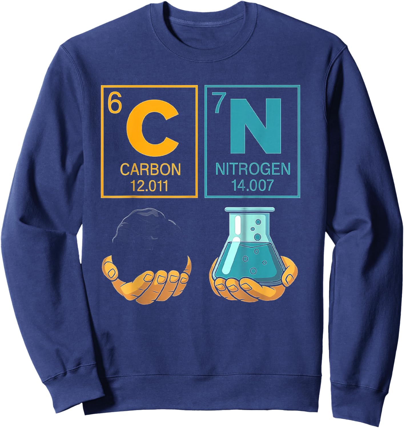 Chemistry Prediotic Table Elements Carbon Nitrogen Lover Sweatshirt - Sweatshirt | Navy