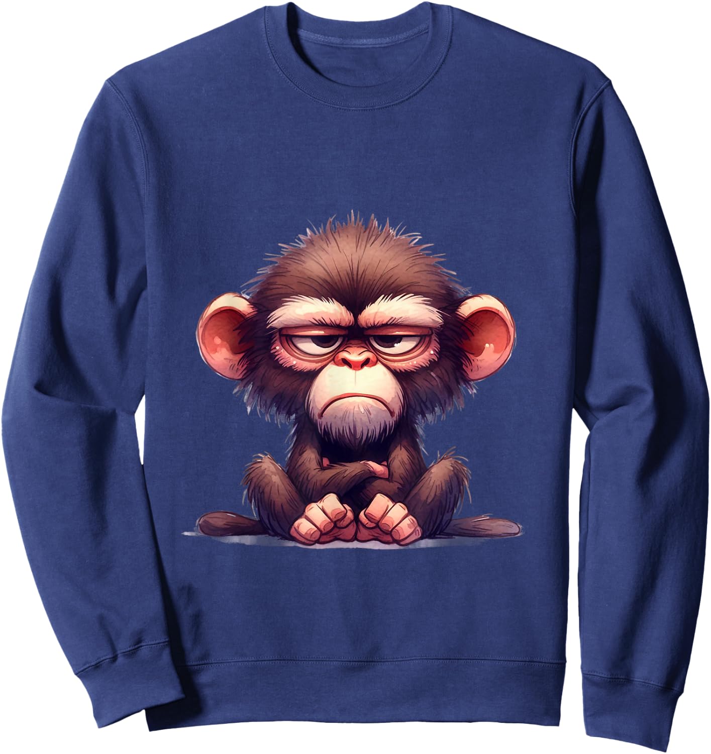 Funny Animals Grumpy Ape Monkey Sweatshirt - Sweatshirt | Navy