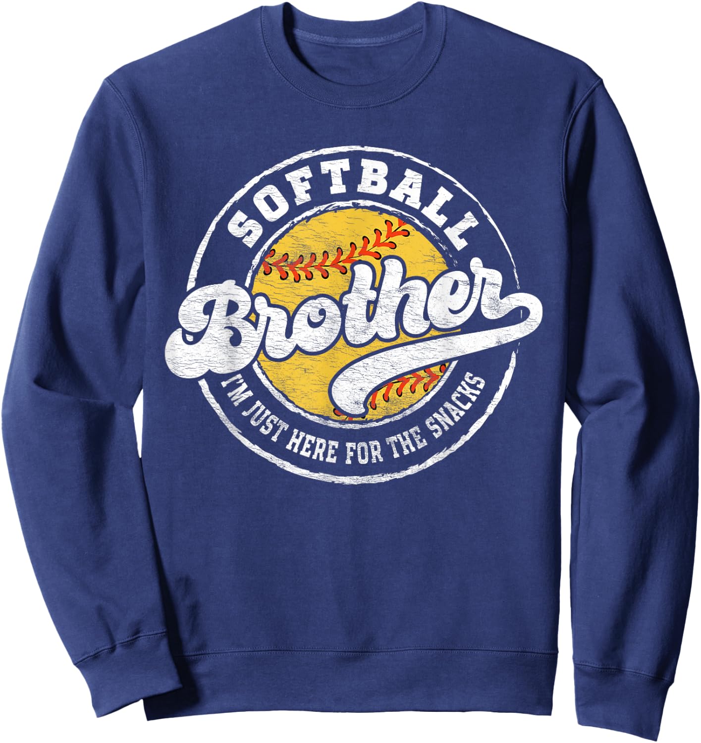 Softball Little Brother Big Matching Bro Family Crazy Proud Sweatshirt - Sweatshirt | Navy
