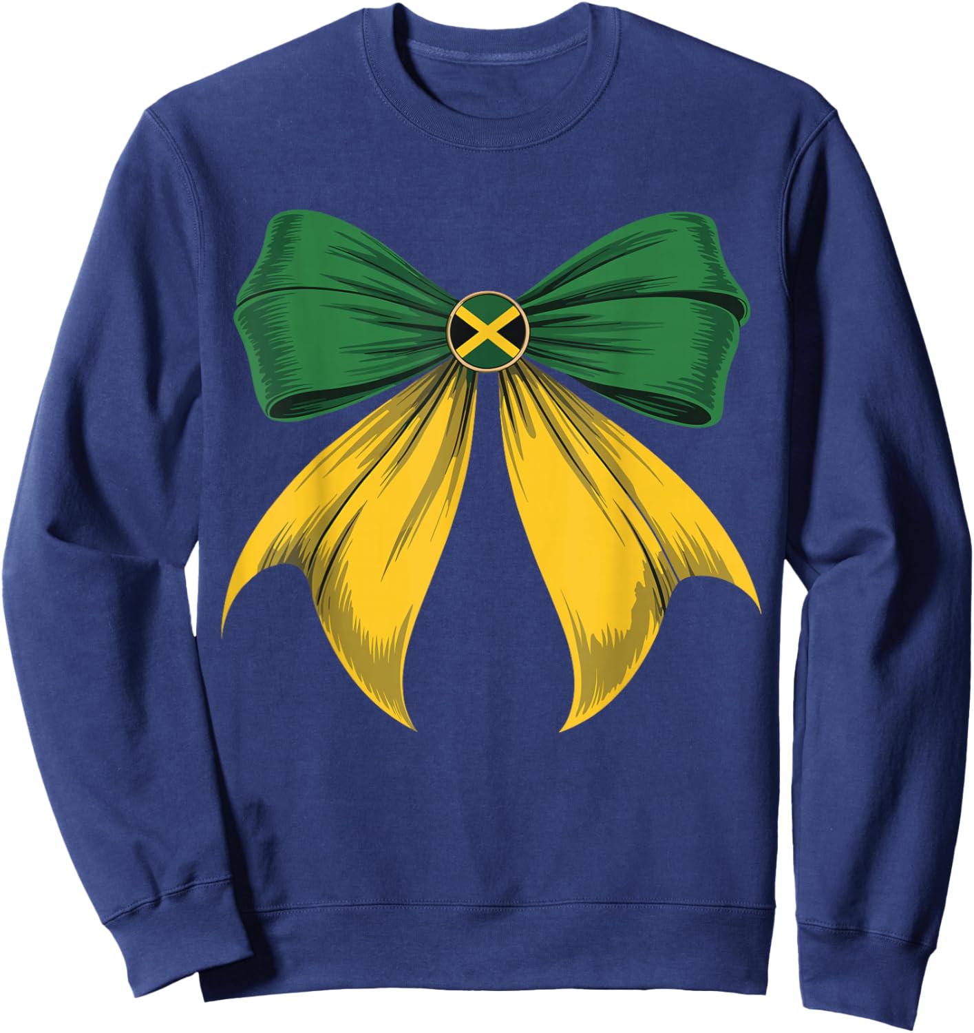 Jamaica Flag Jamaica Pride Coquette Bow Women Girls Sweatshirt - Sweatshirt | Navy