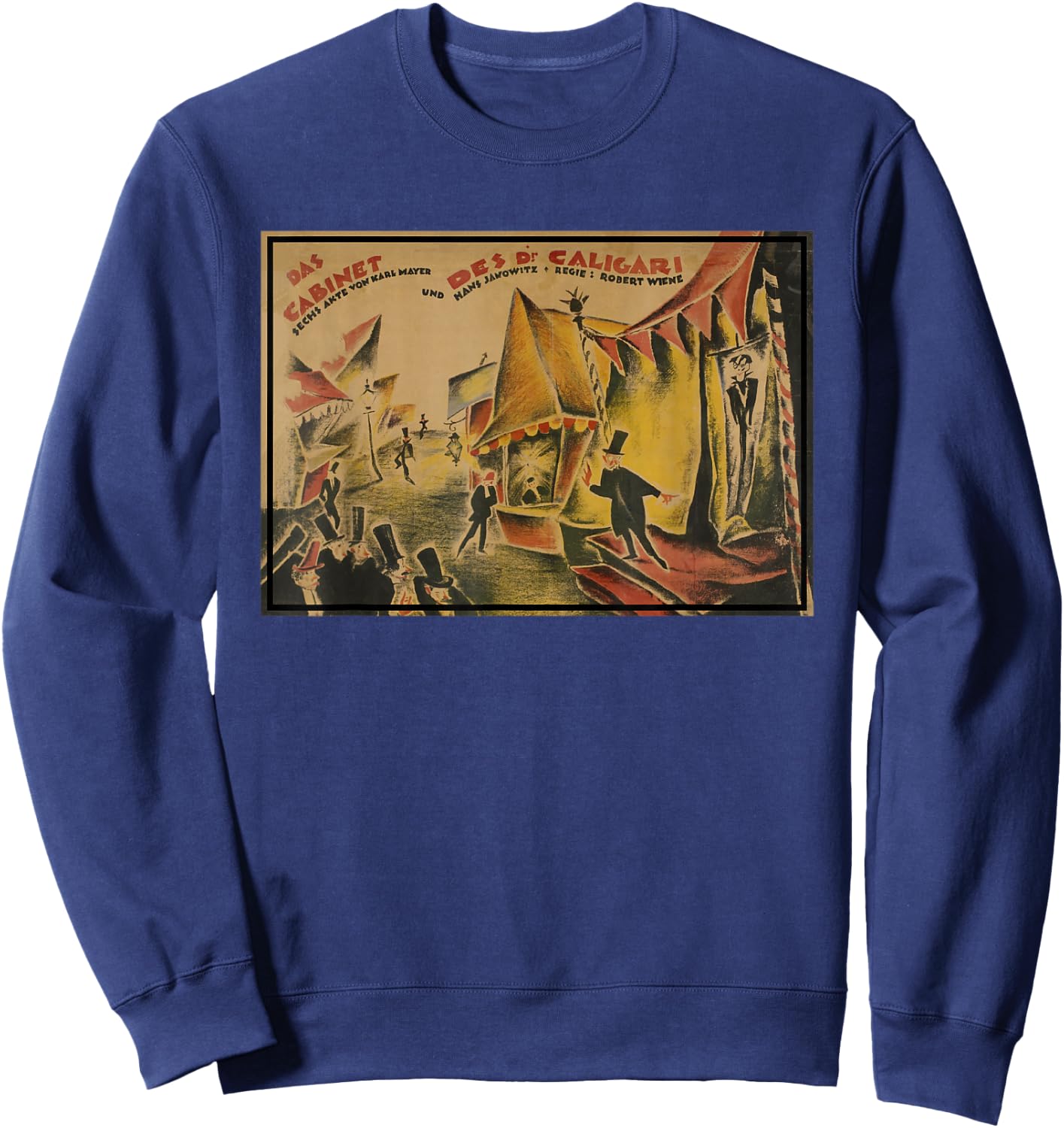 The Cabinet of Dr Caligari Poster (1919) Sweatshirt - Sweatshirt | Navy