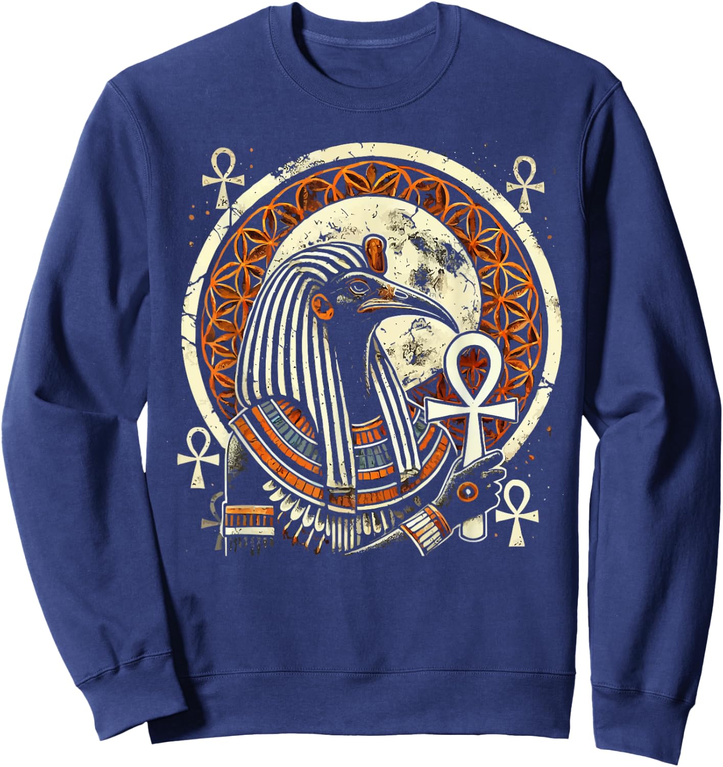 Thoth Egyptian God Egyptian Mythology Pyramid Ancient Egypt Sweatshirt - Sweatshirt | Navy
