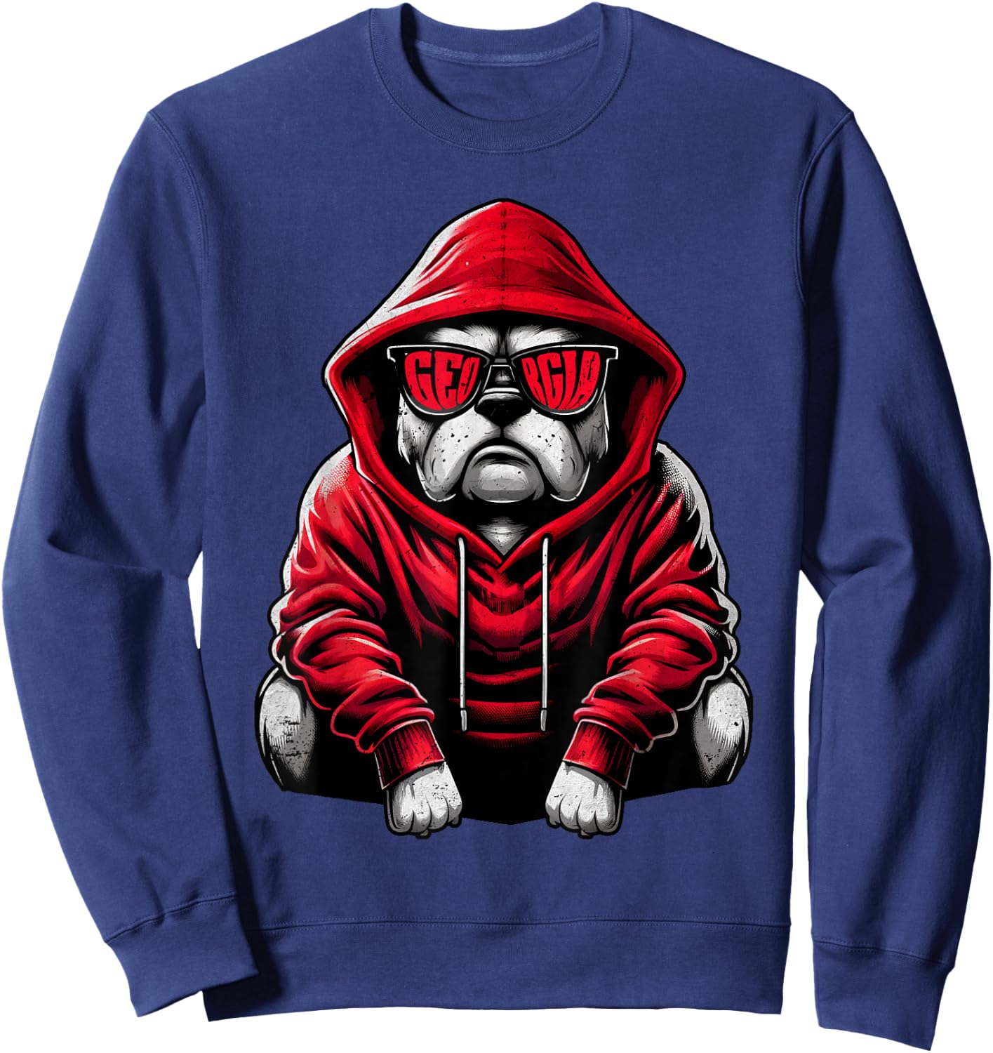 Graphic Bulldog Name Personalized | Bulldog Animal Cute Dogs Sweatshirt - Sweatshirt | Navy