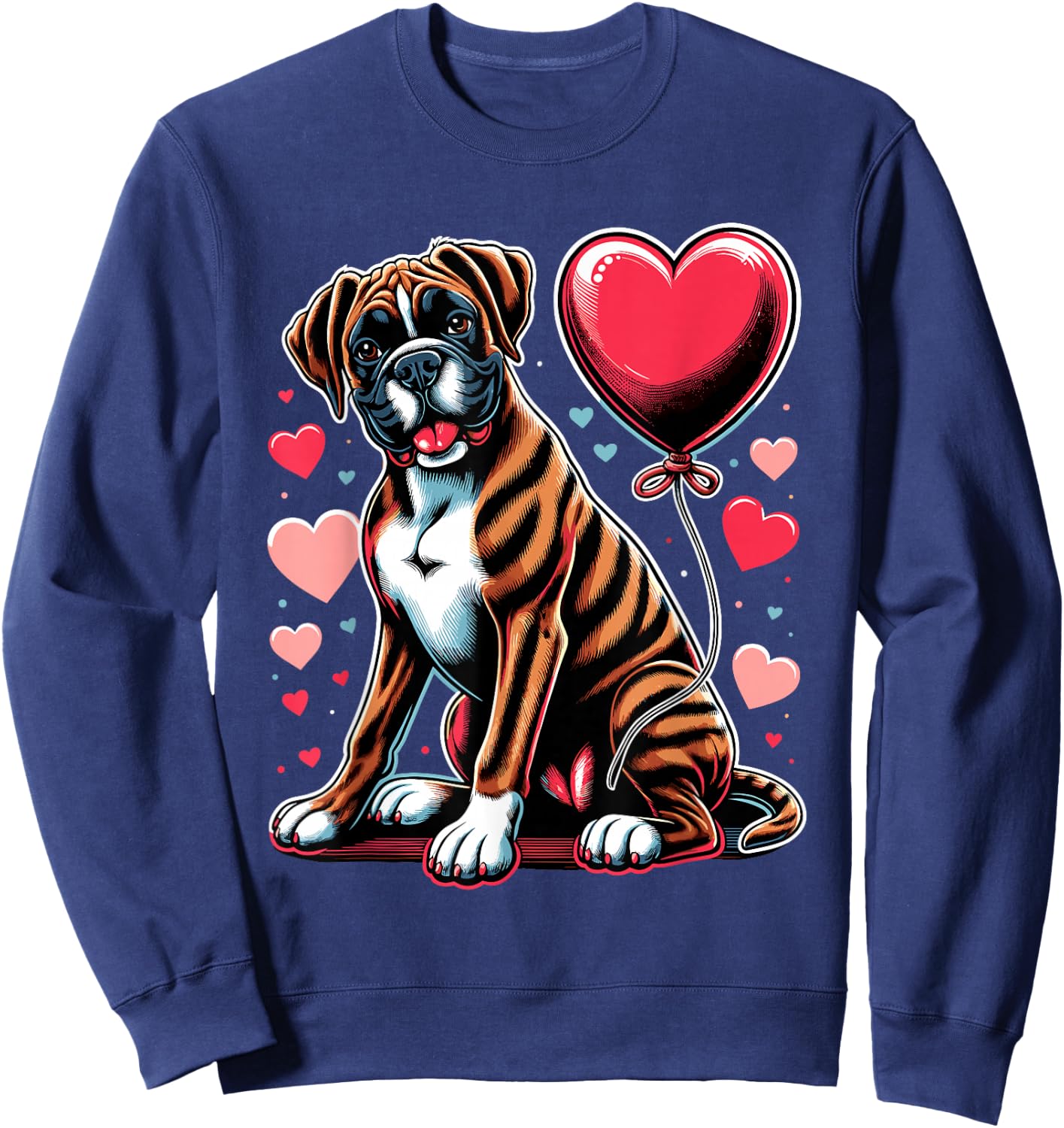 Boxer Dog Valentine's Day Dog Owner Valentine Sweatshirt - Sweatshirt | Navy