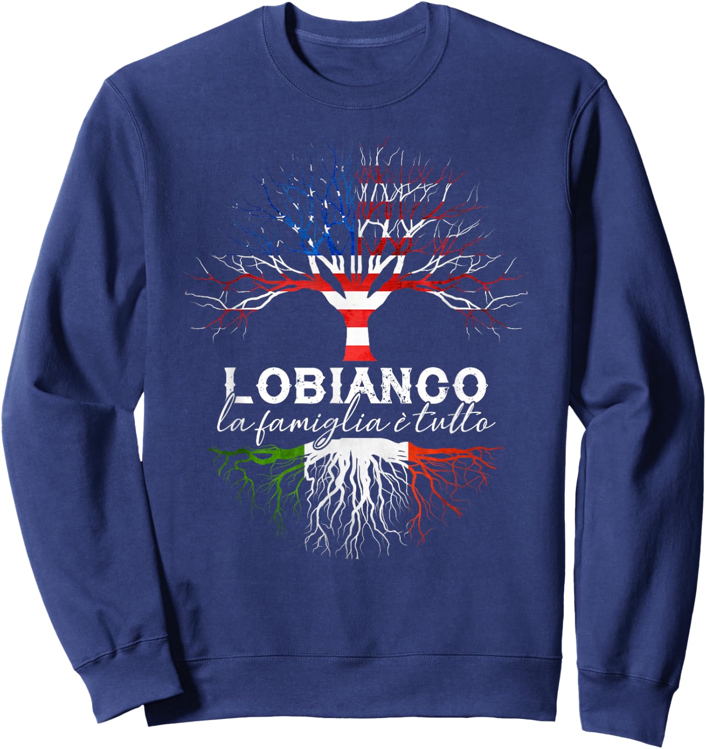 LoBianco Italian Family Name Italian Roots Sweatshirt - Sweatshirt | Navy