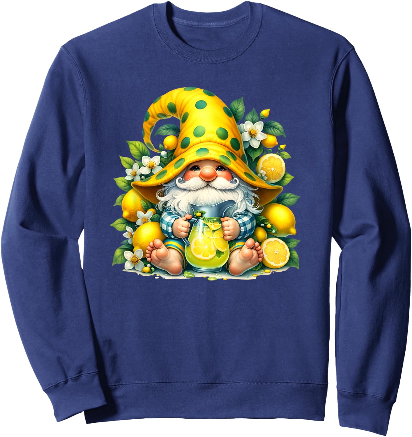 Lemonade Gnome And Men Lemon Fruits For Summer Sweatshirt - Sweatshirt | Navy