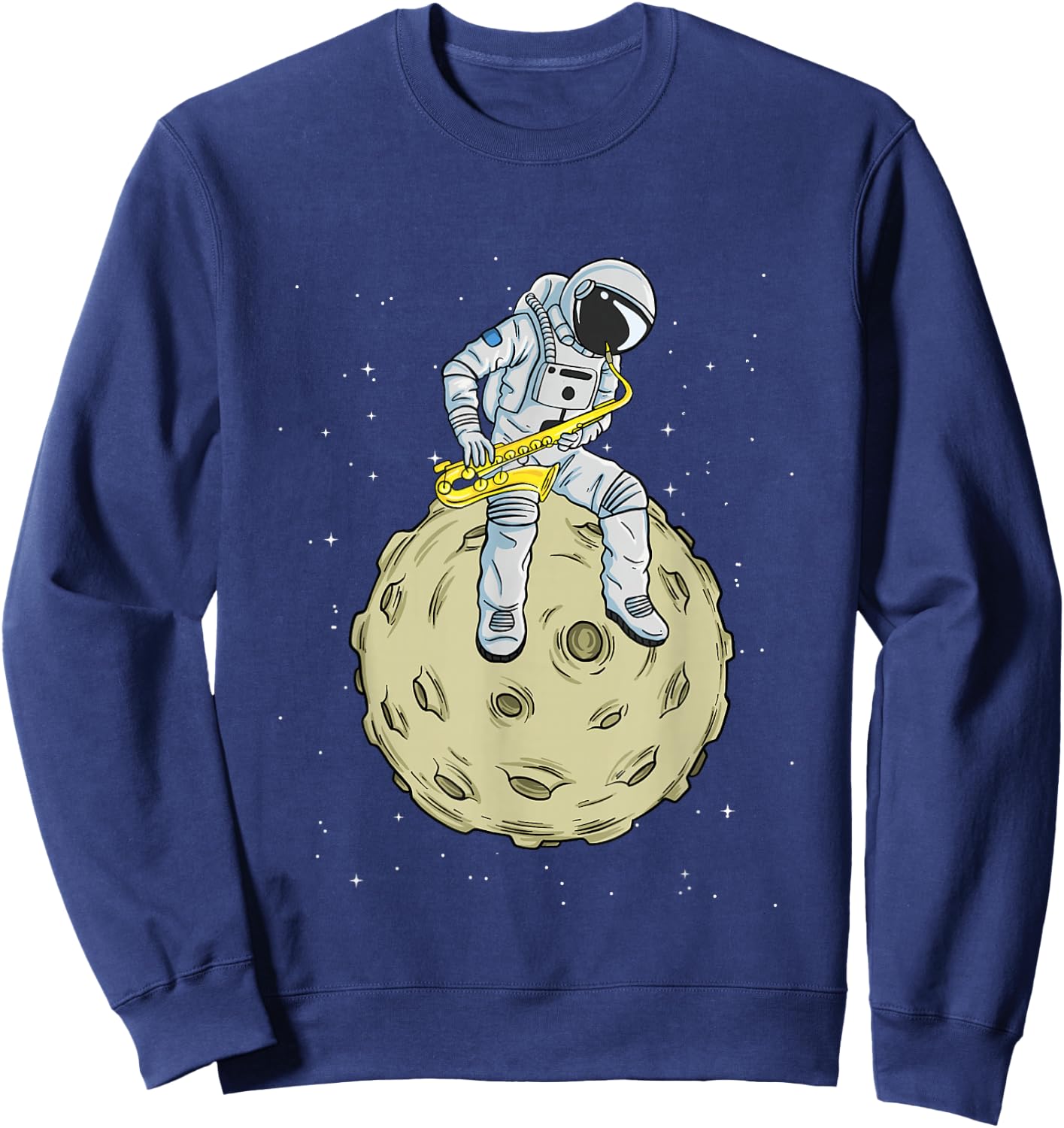Astronaut Saxophone Player Saxophonist Jazz Brass Music Sweatshirt - Sweatshirt | Navy