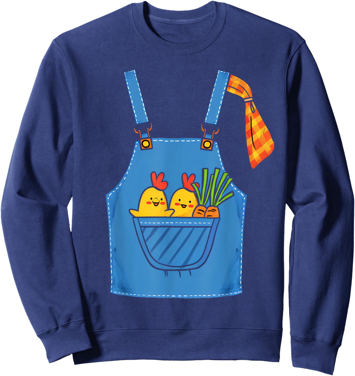 Farmer Costume Halloween Simple Cute Farm Women Men Kids Sweatshirt - Sweatshirt | Navy