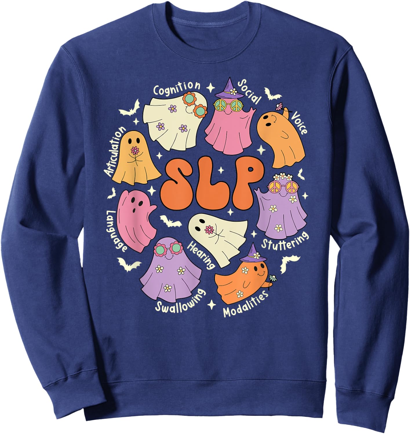Speech Therapy Speech Language Pathologist Halloween Sweatshirt - Sweatshirt | Navy