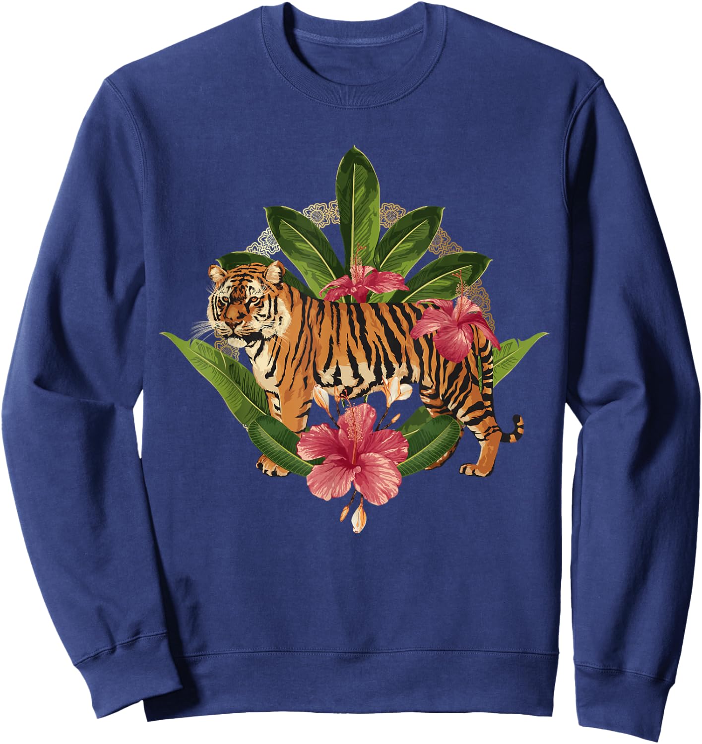 Wild Tiger T shirt, Wild Jungle Tiger Fashion Graphic Design Sweatshirt - Sweatshirt | Navy