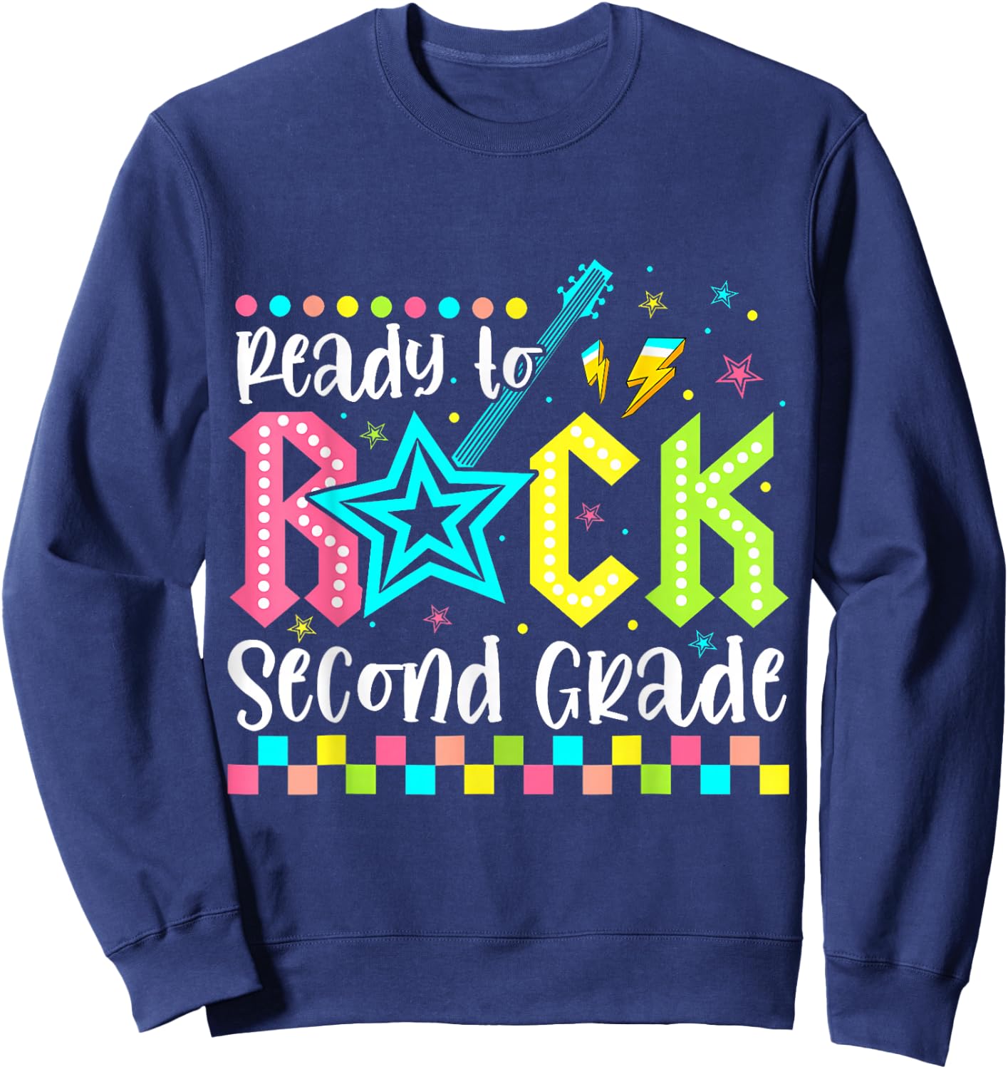 Ready To Rock Second Grade Back To School 2nd Grade Boy Kid Sweatshirt - Sweatshirt | Navy