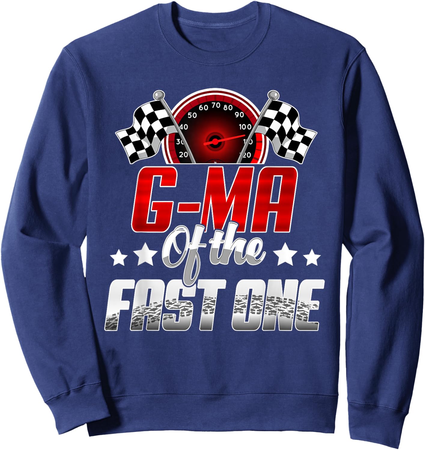G Ma of The Fast One Birthday 1st Race Car Family Sweatshirt - Sweatshirt | Navy