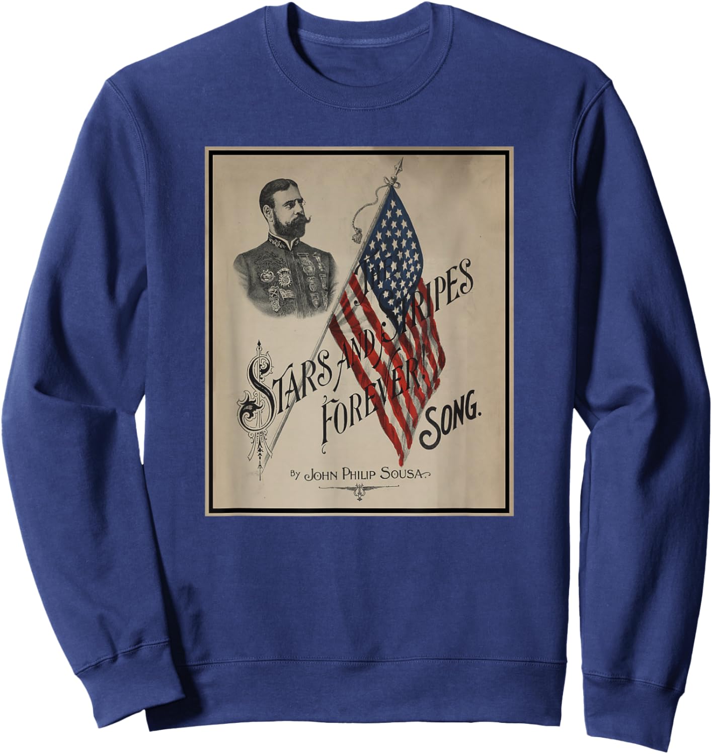 The Stars and Stripes Forever Sheet Music Cover Sweatshirt - Sweatshirt | Navy